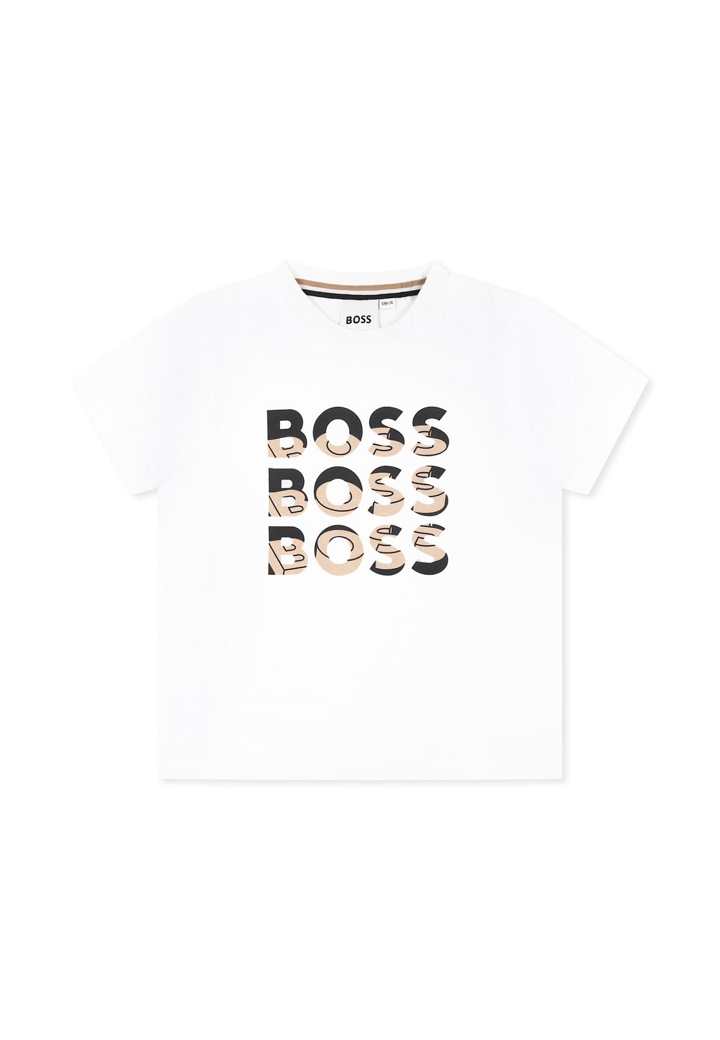 Hugo Boss White T-shirt For Baby Boy With Logo In White