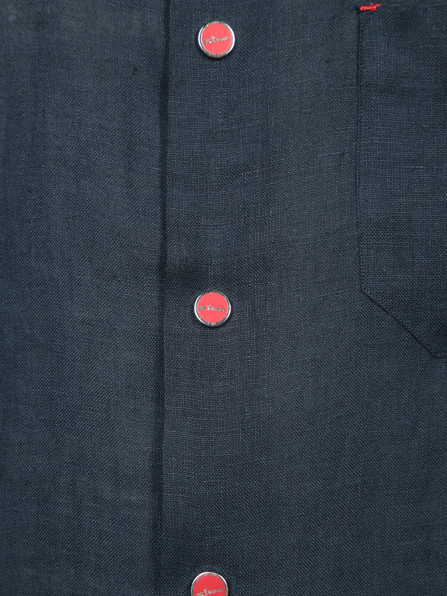 KITON BLUE LINEN SHIRT
