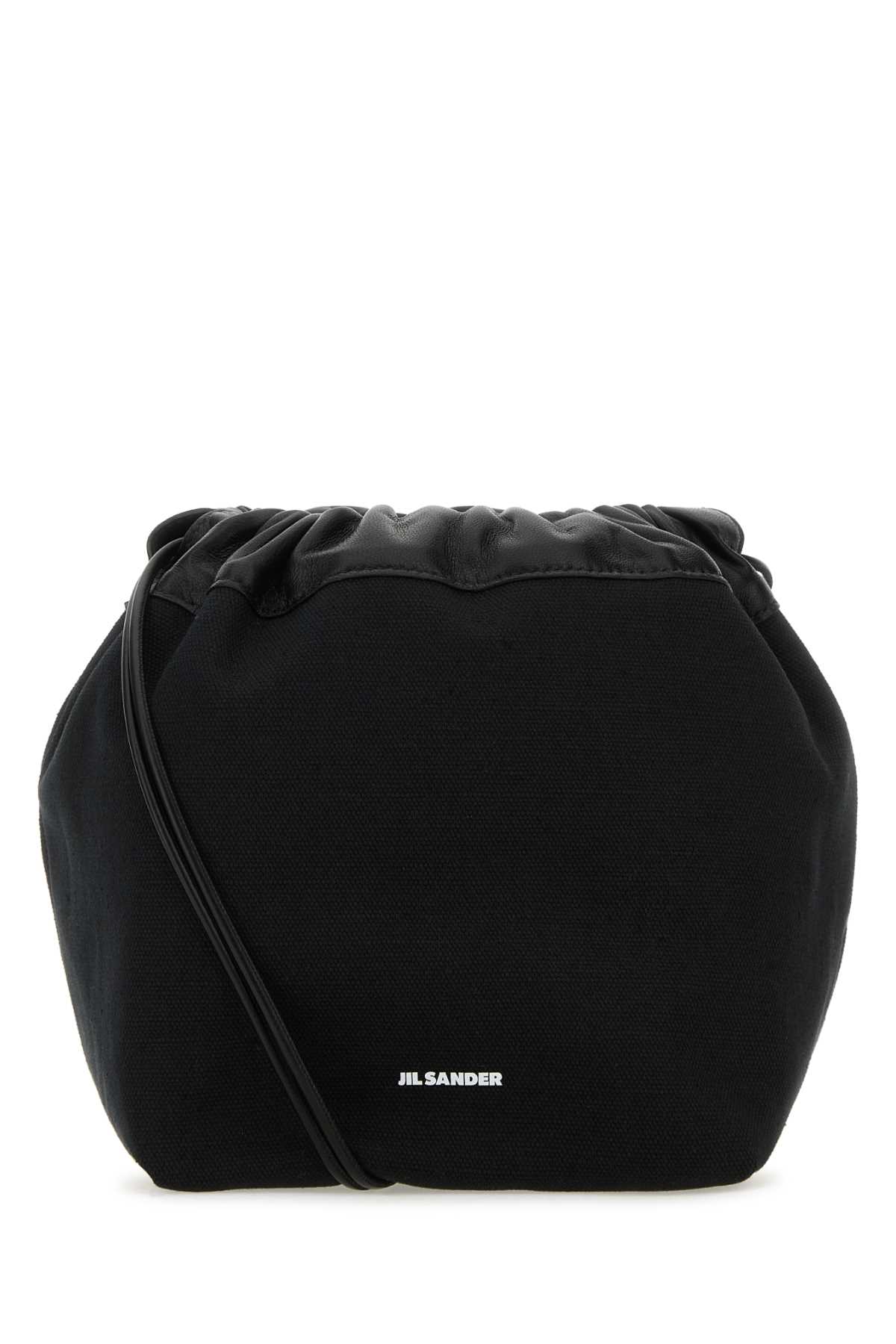Black Canvas Small Dumpling Bucket Bag