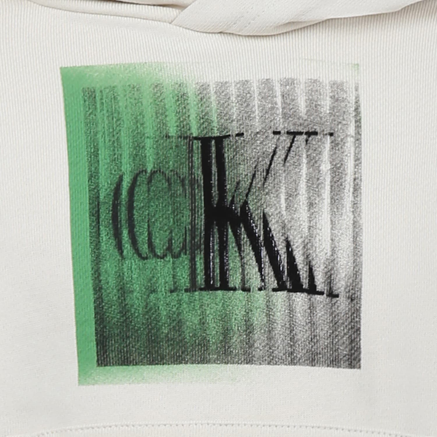 Calvin Klein Ivory Sweatshirt For Boy With Logo In Ivory