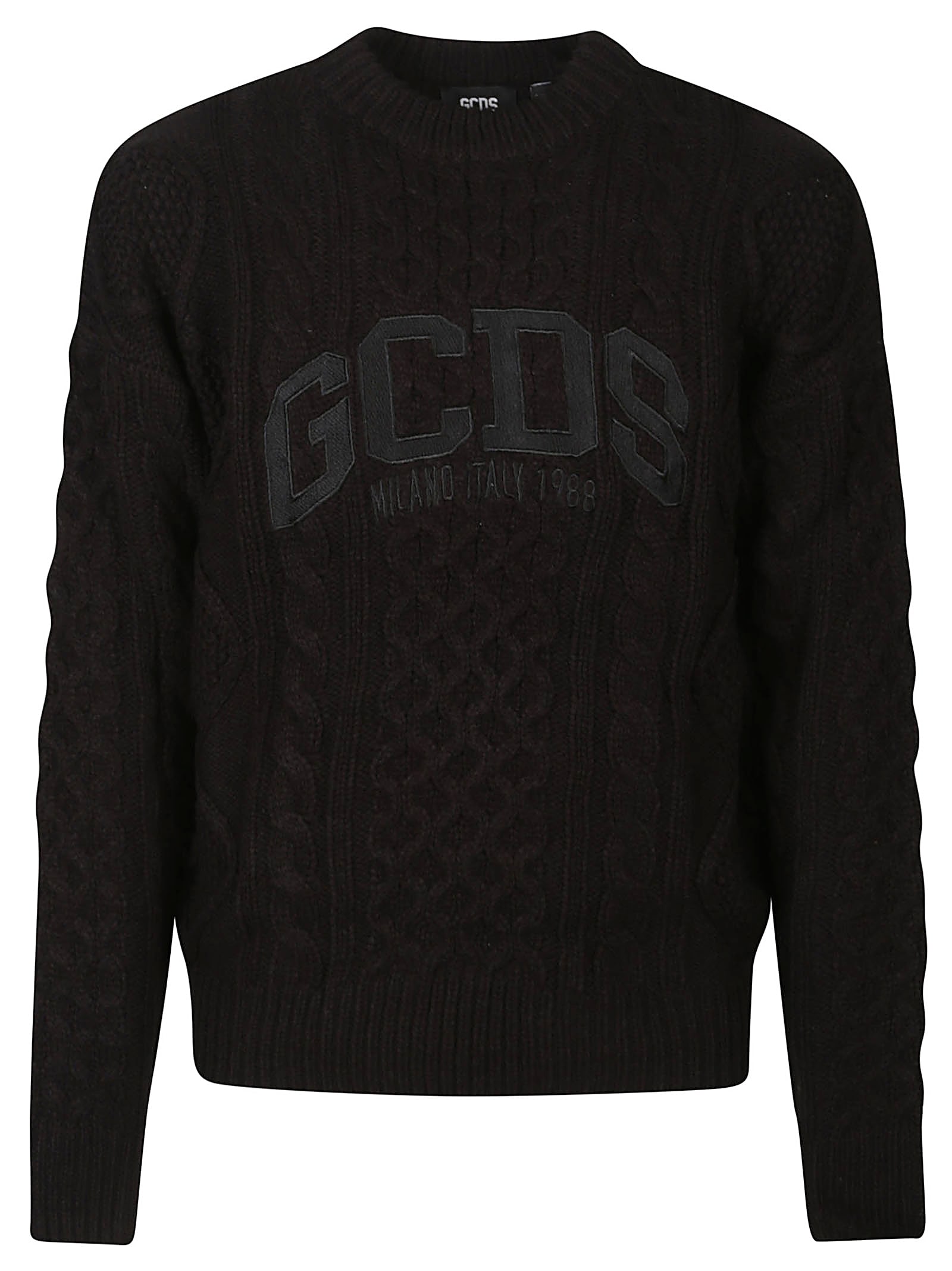 Shop Gcds Lounge Logo Braids Sweater In Black