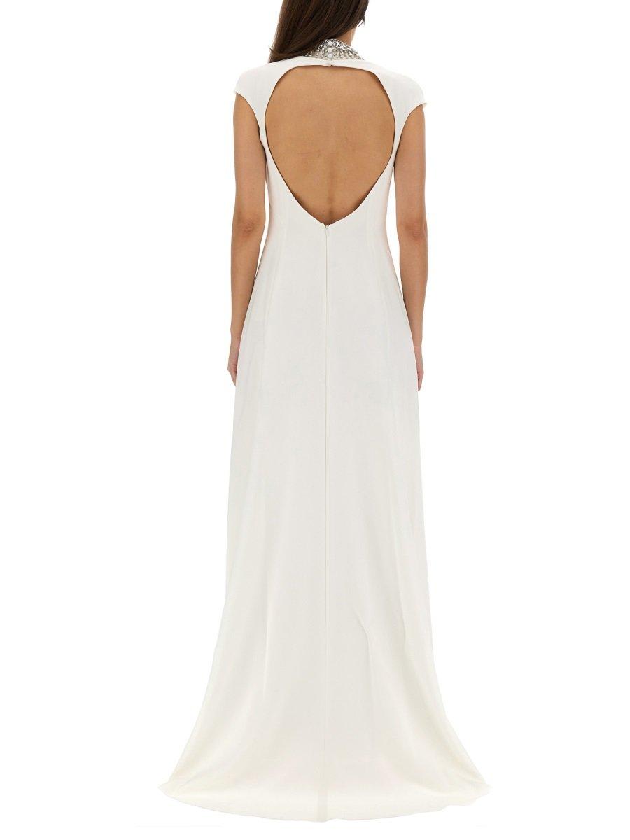 Shop Max Mara Cut-out Short-sleeved Maxi Dress In White
