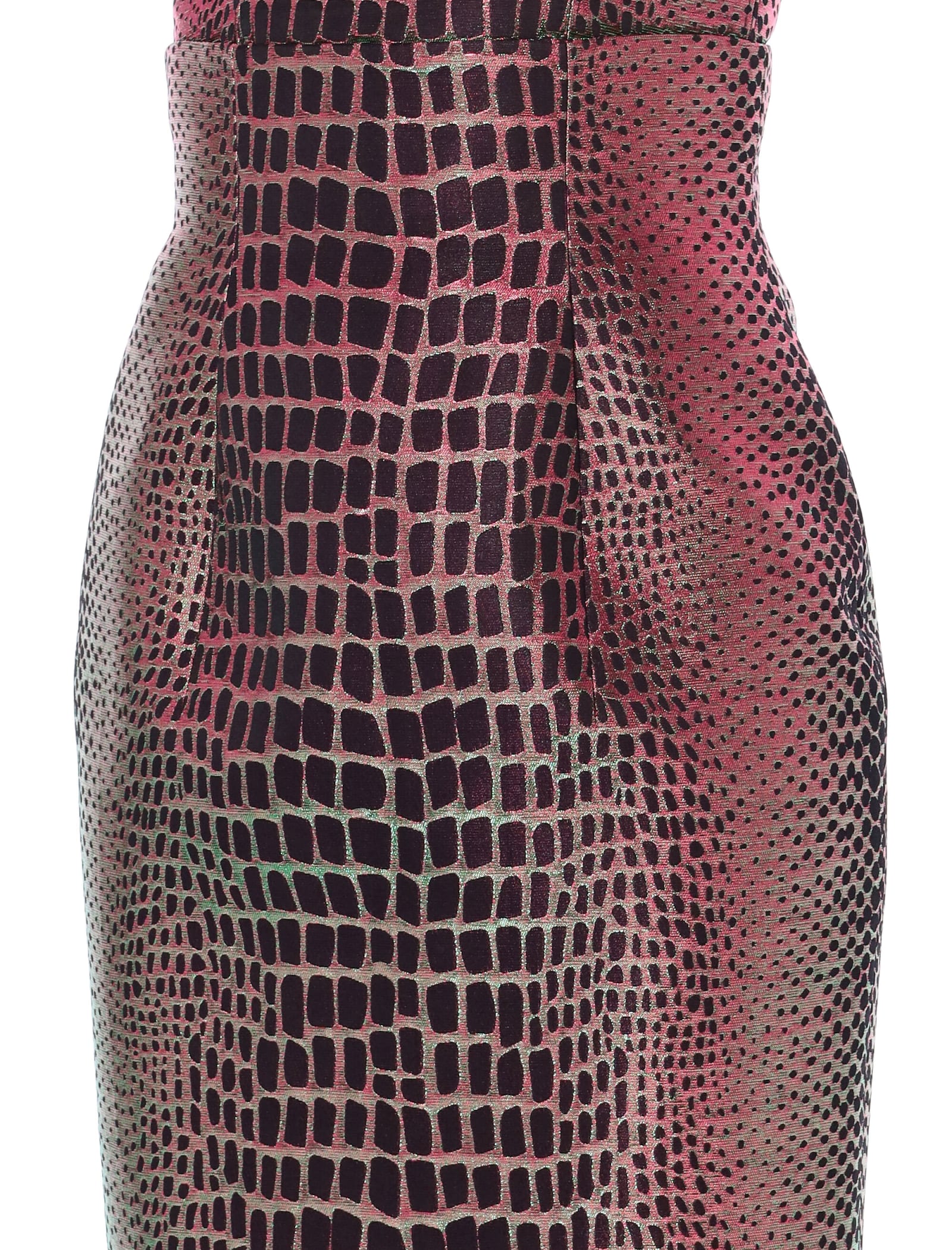 Shop Balmain Metallized Crocco Jacquard Skirt In Multicolor