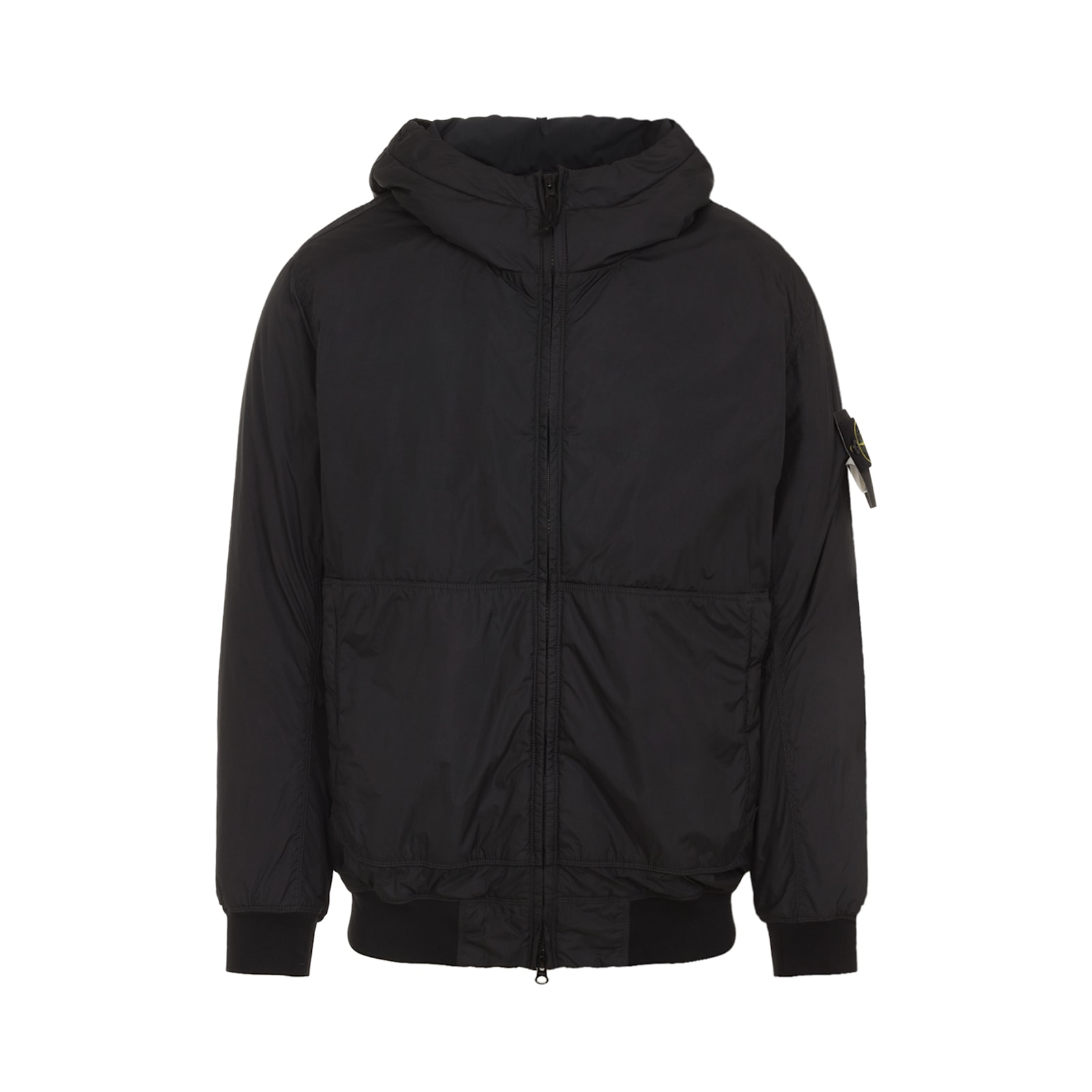 Stone Island Technical Fabric Hooded Jacket In Black
