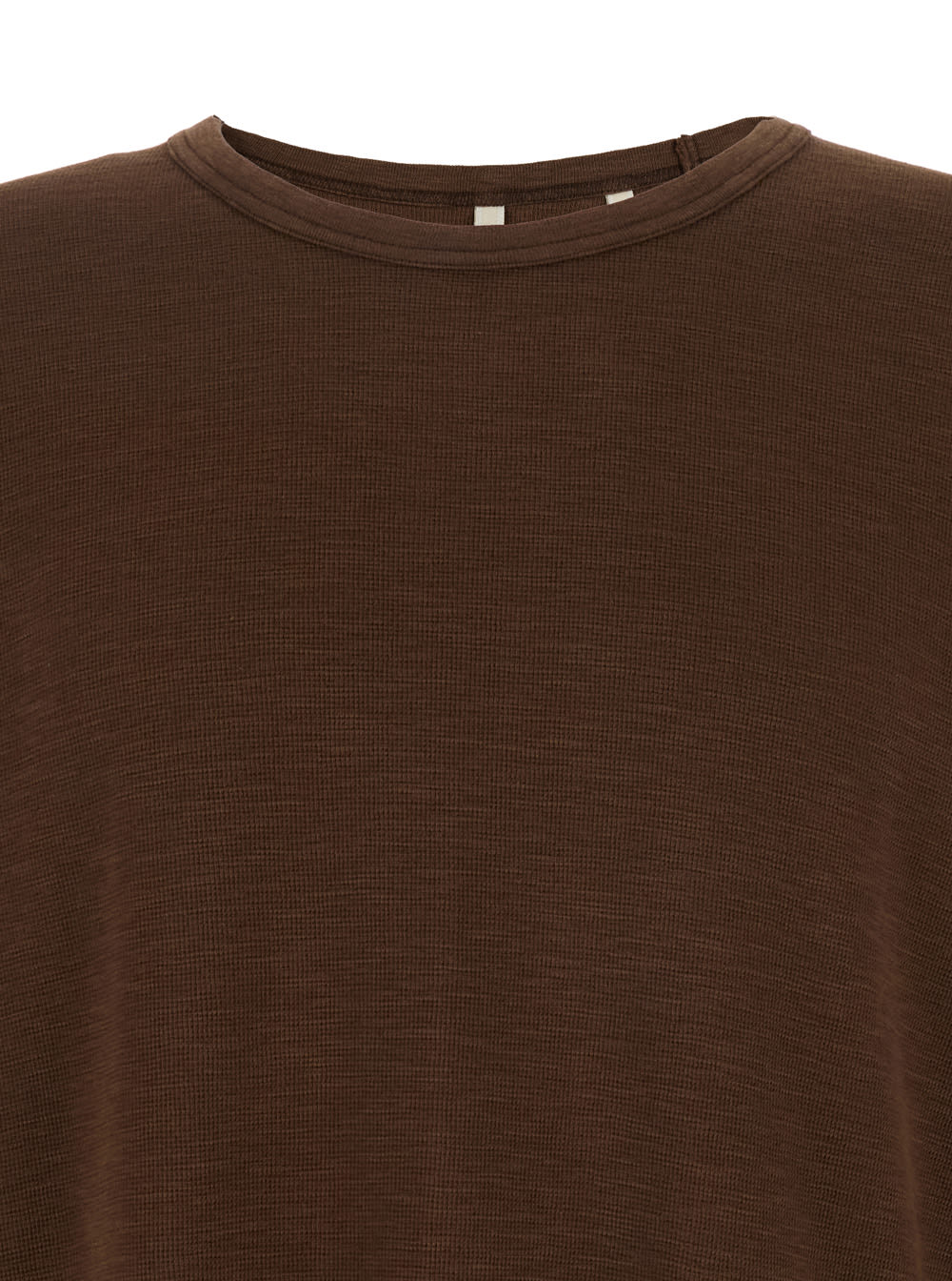 Sunflower Brown Crewneck T-shirt With Long Sleeves And Fringed Hem In Cotton Man