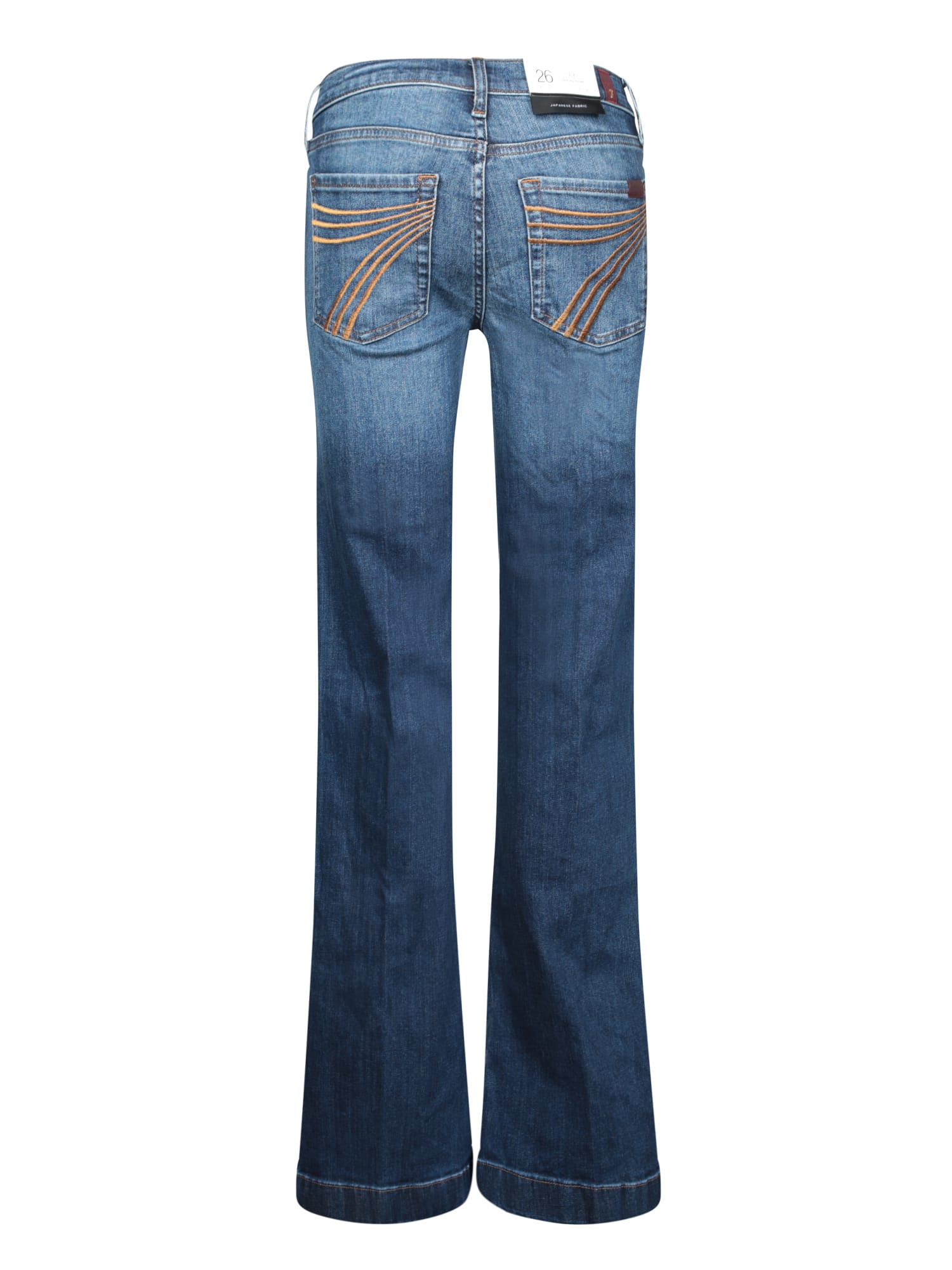 7 For All Mankind Flared High-waist Blue Jeans With Timeless Design In Blue