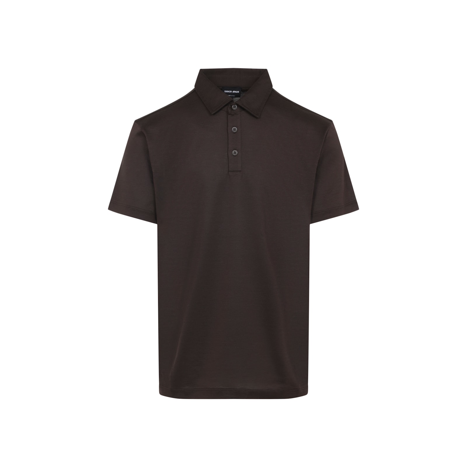 Giorgio Armani Silk Cotton Polo Shirt With Regular Fit In Brown