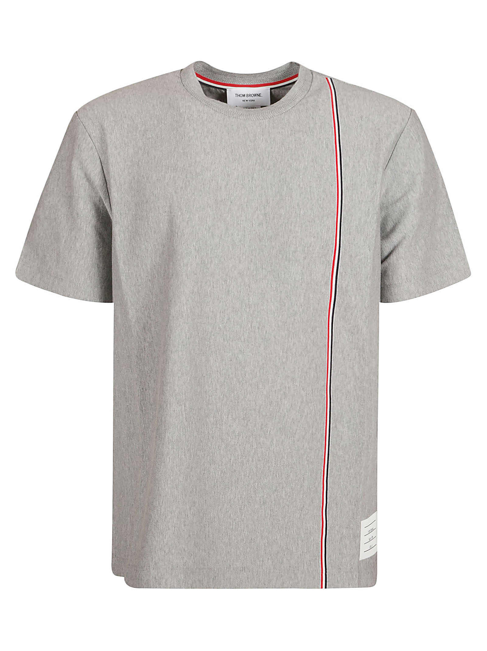 Thom Browne T-shirt Rwb Stripe In Medium Grey