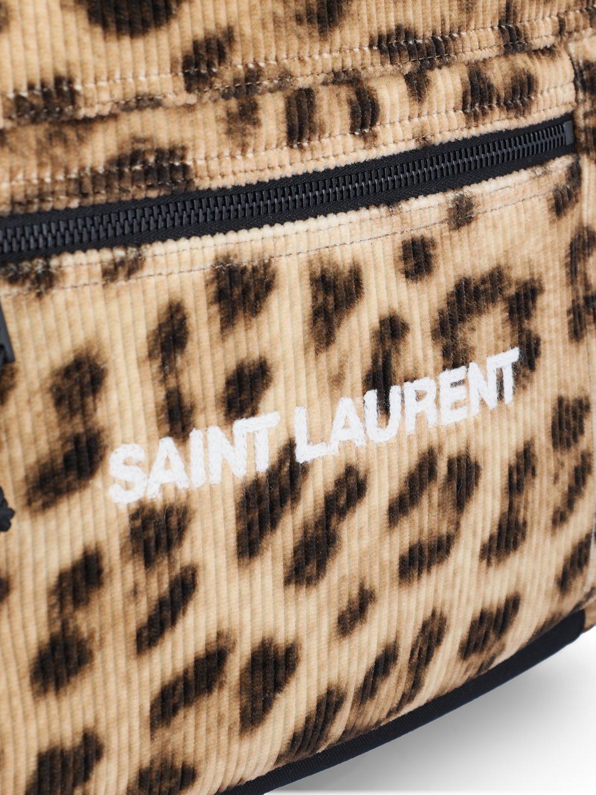 Shop Saint Laurent Nuxx Logo Detailed Zip-up Backpack In Multicolour