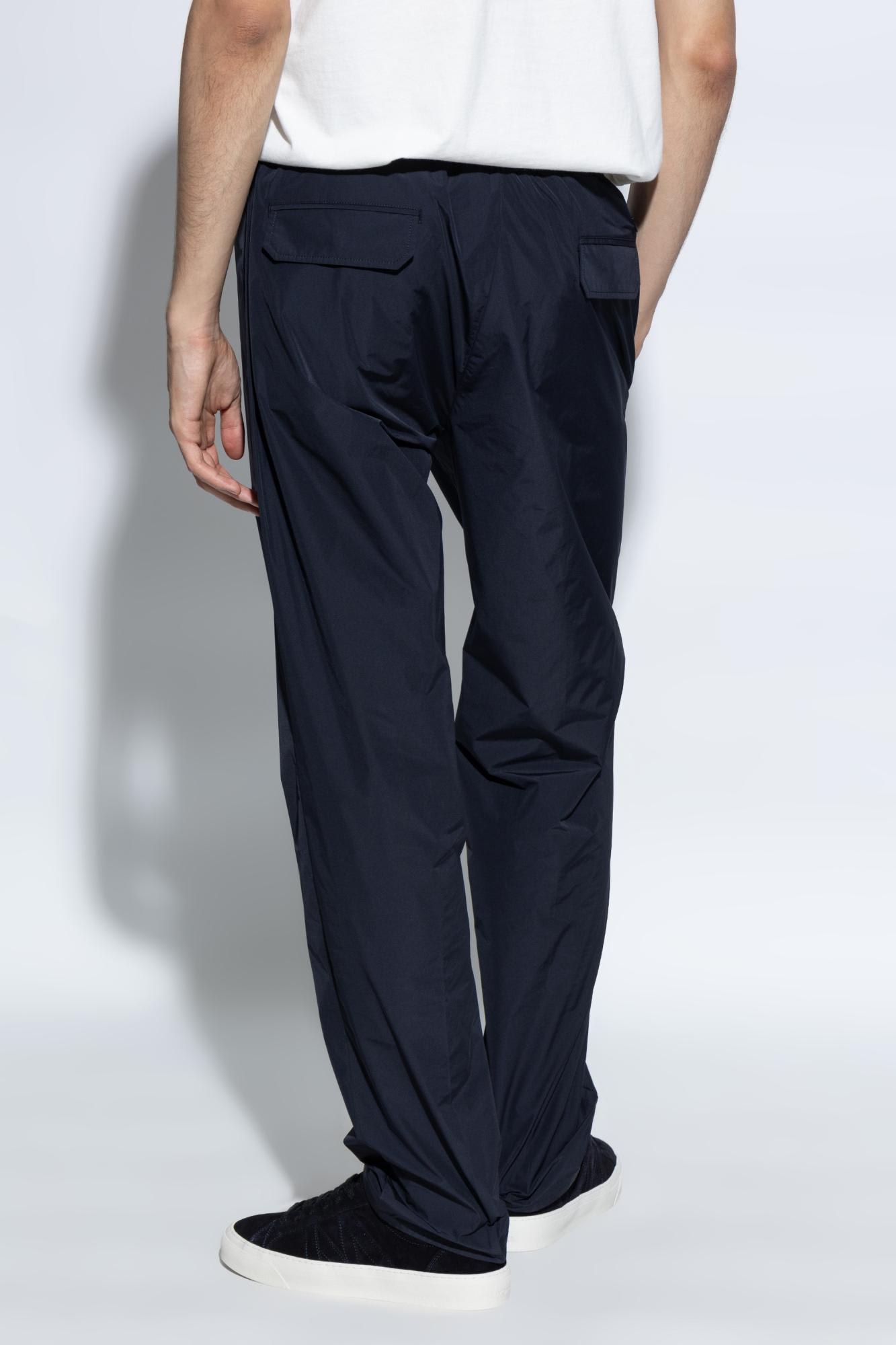 Shop Moncler Loose-fitting Nylon Pants In Navy