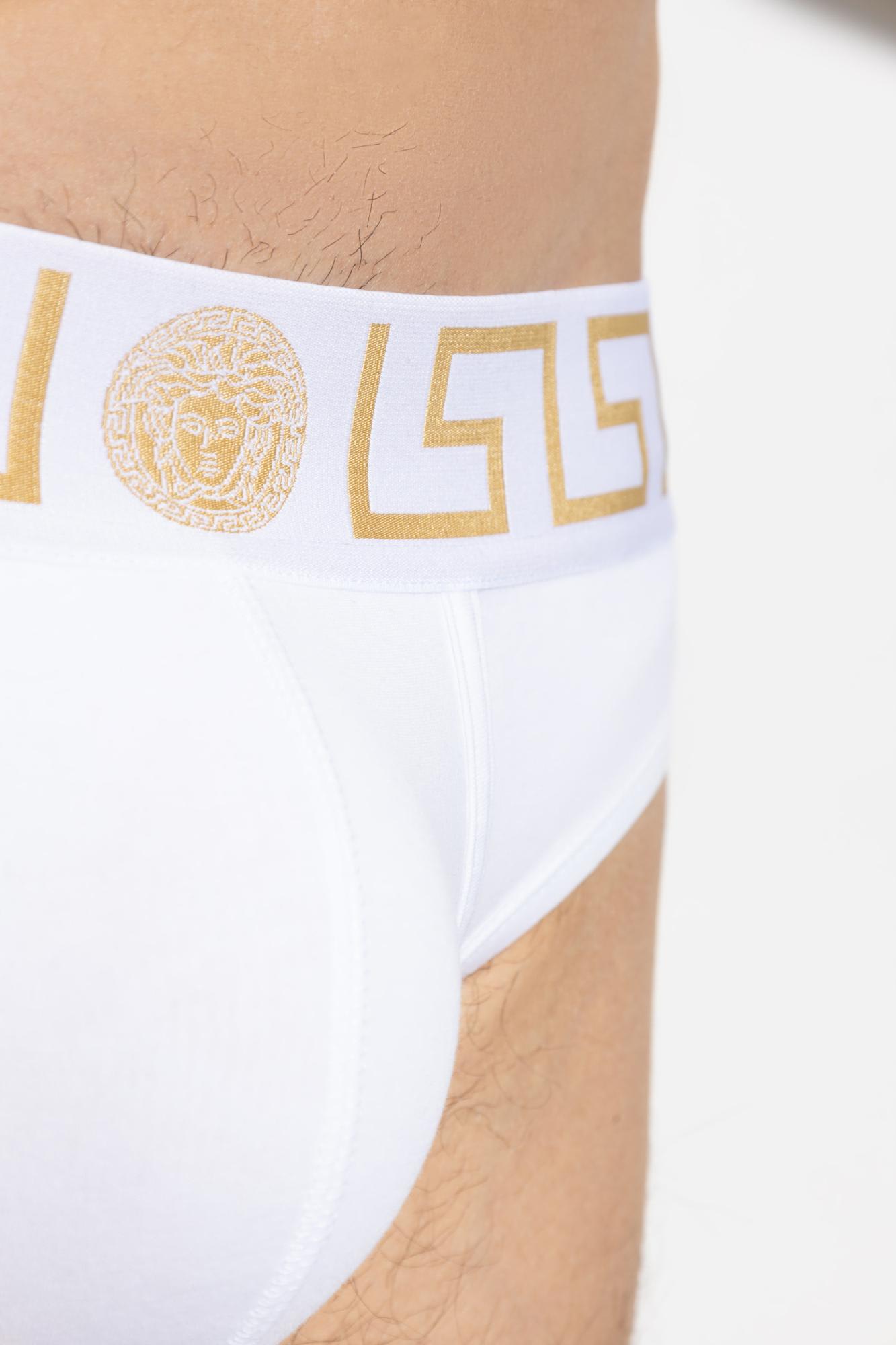Versace Three-pack Briefs In White