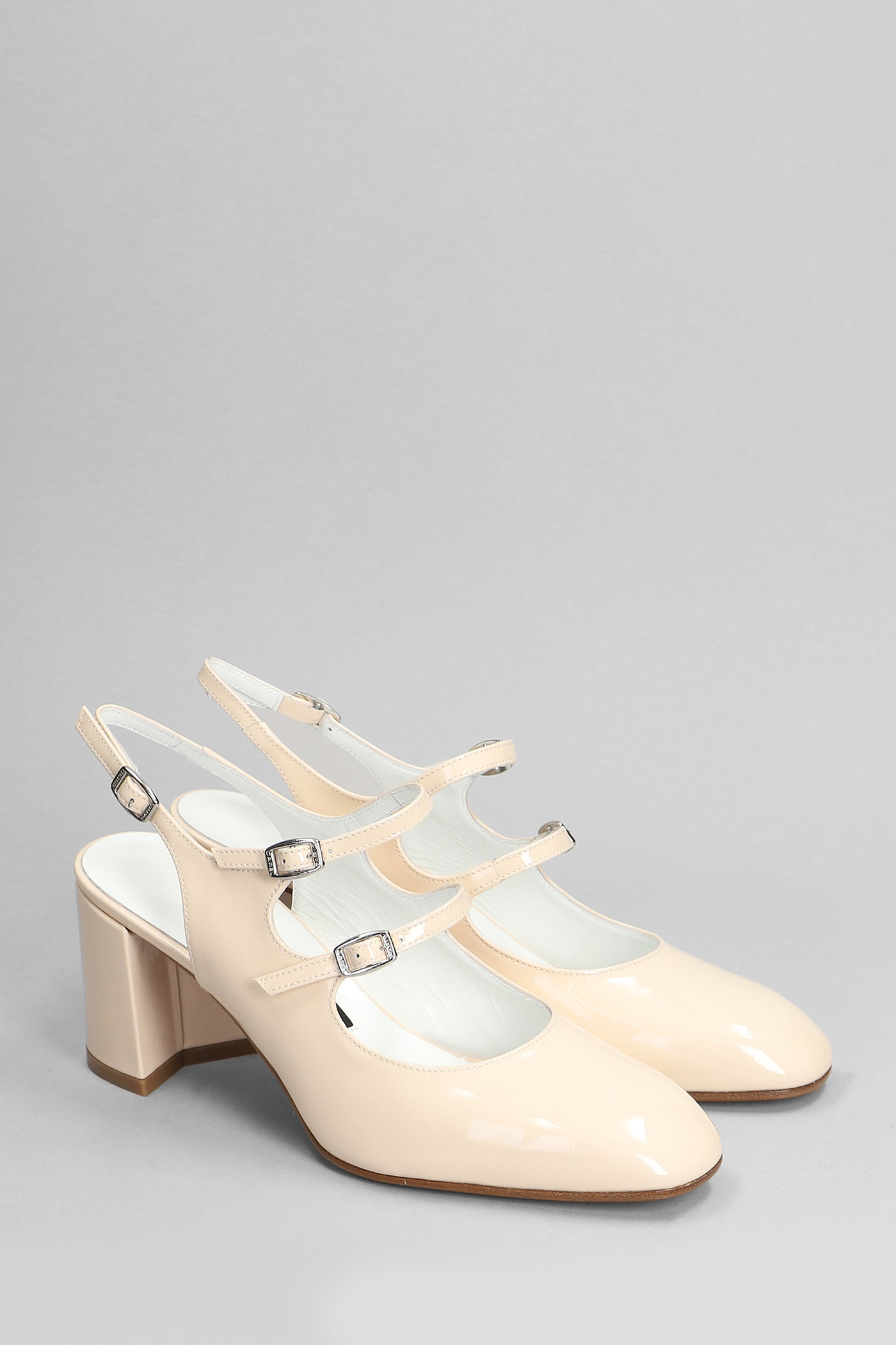 Shop Carel Banana Pumps In Beige Patent Leather