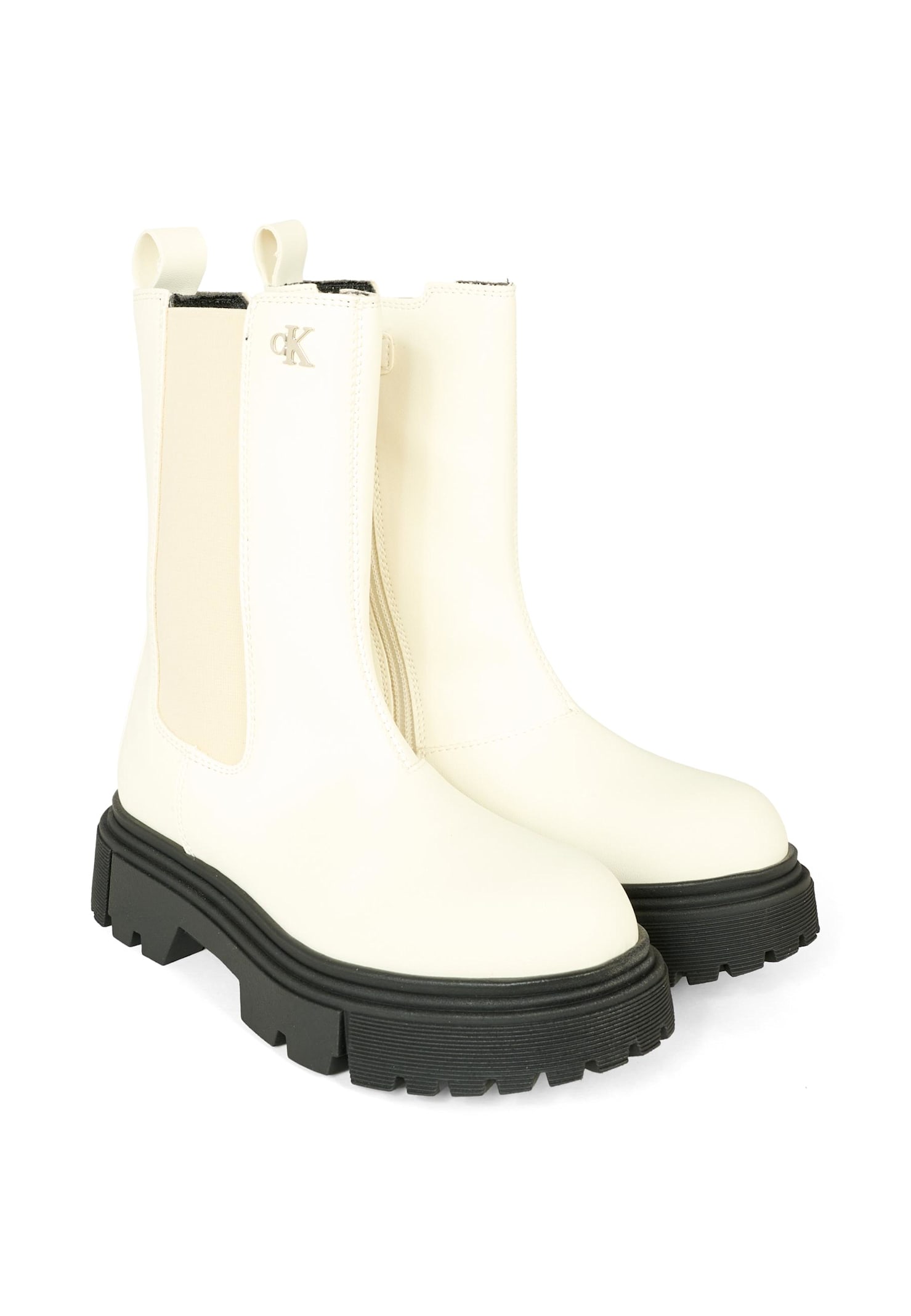 Calvin Klein Elastic-panel Chunky-sole Boots In Multi