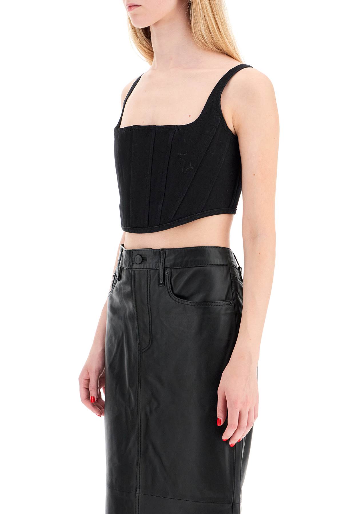 Shop Marc Jacobs Denim Bustier Top For In Black (black)