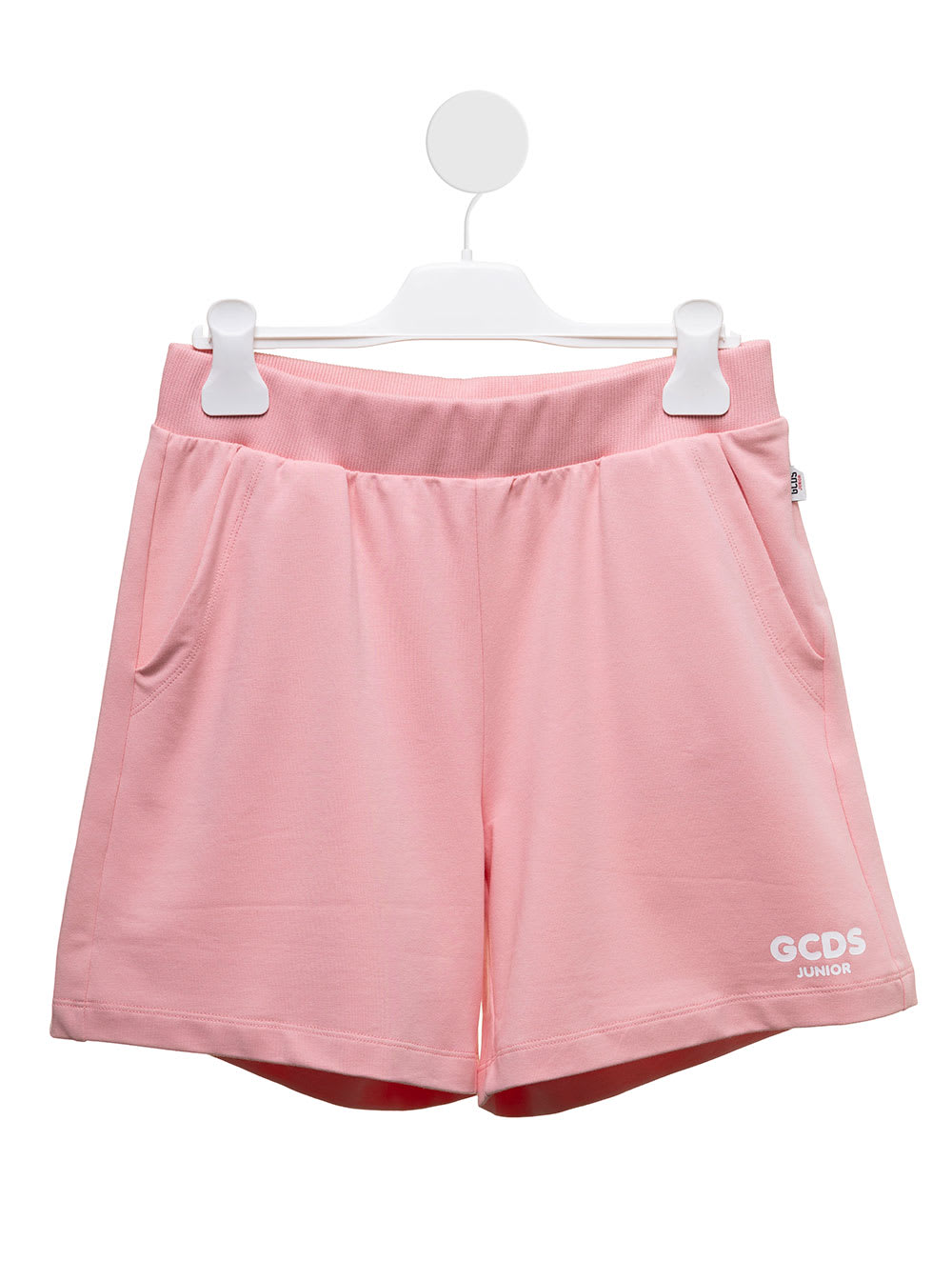 GCDS Mini Gcds Kids Girl s Pink Cotton Shorts With Logo Print