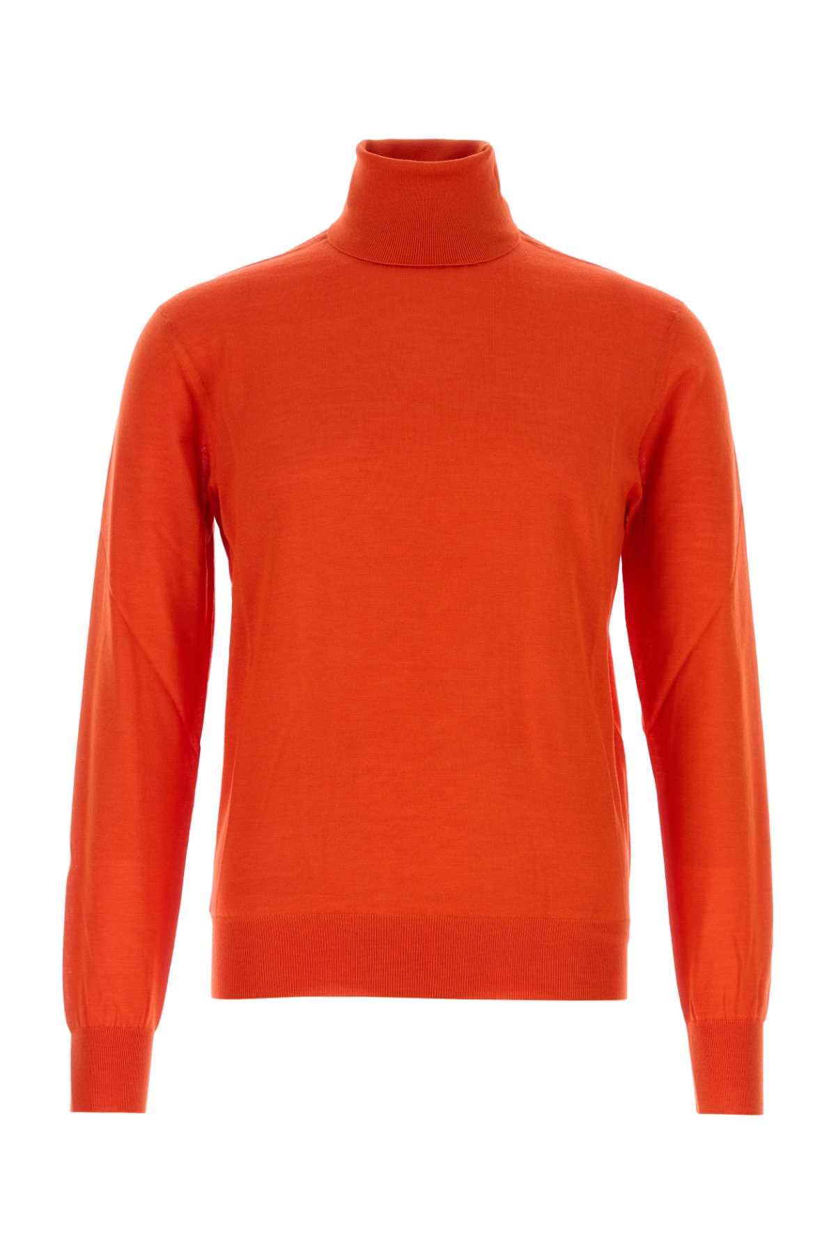 Saint Laurent Turtleneck Long-sleeved Sweater In Orange