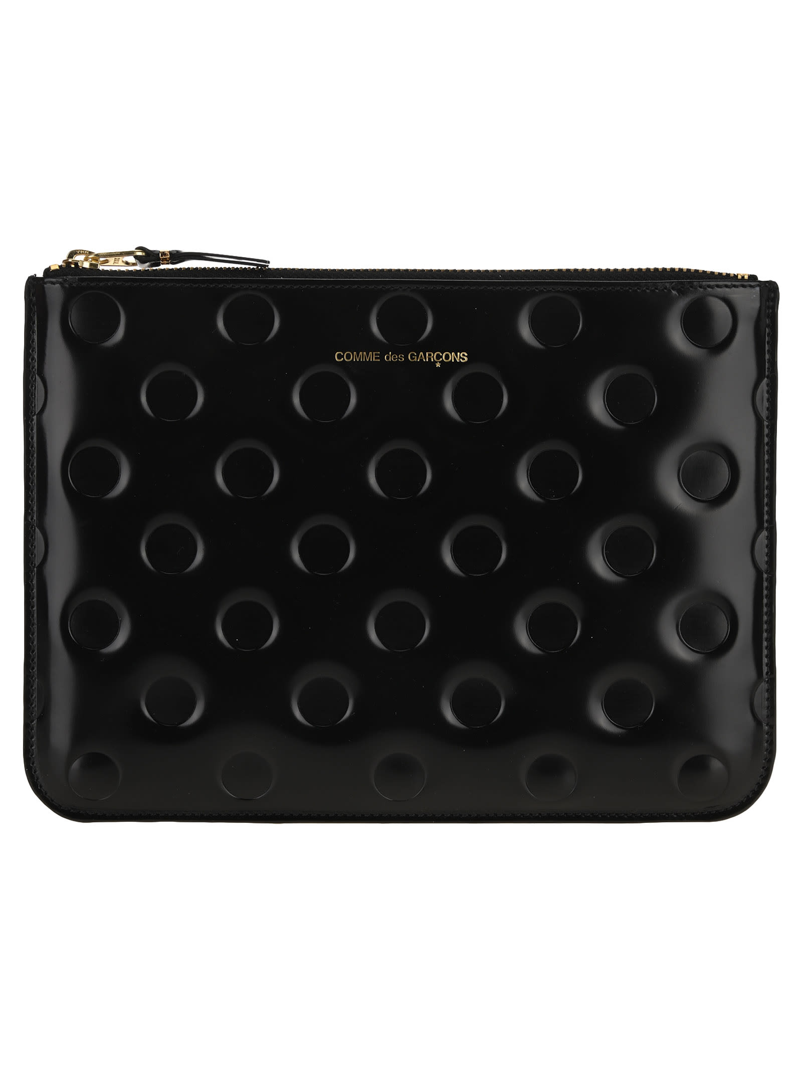Comme des Garçons Wallet Comme Des Garcons Wallet Black Leather Embossed Polka Dots Wallet