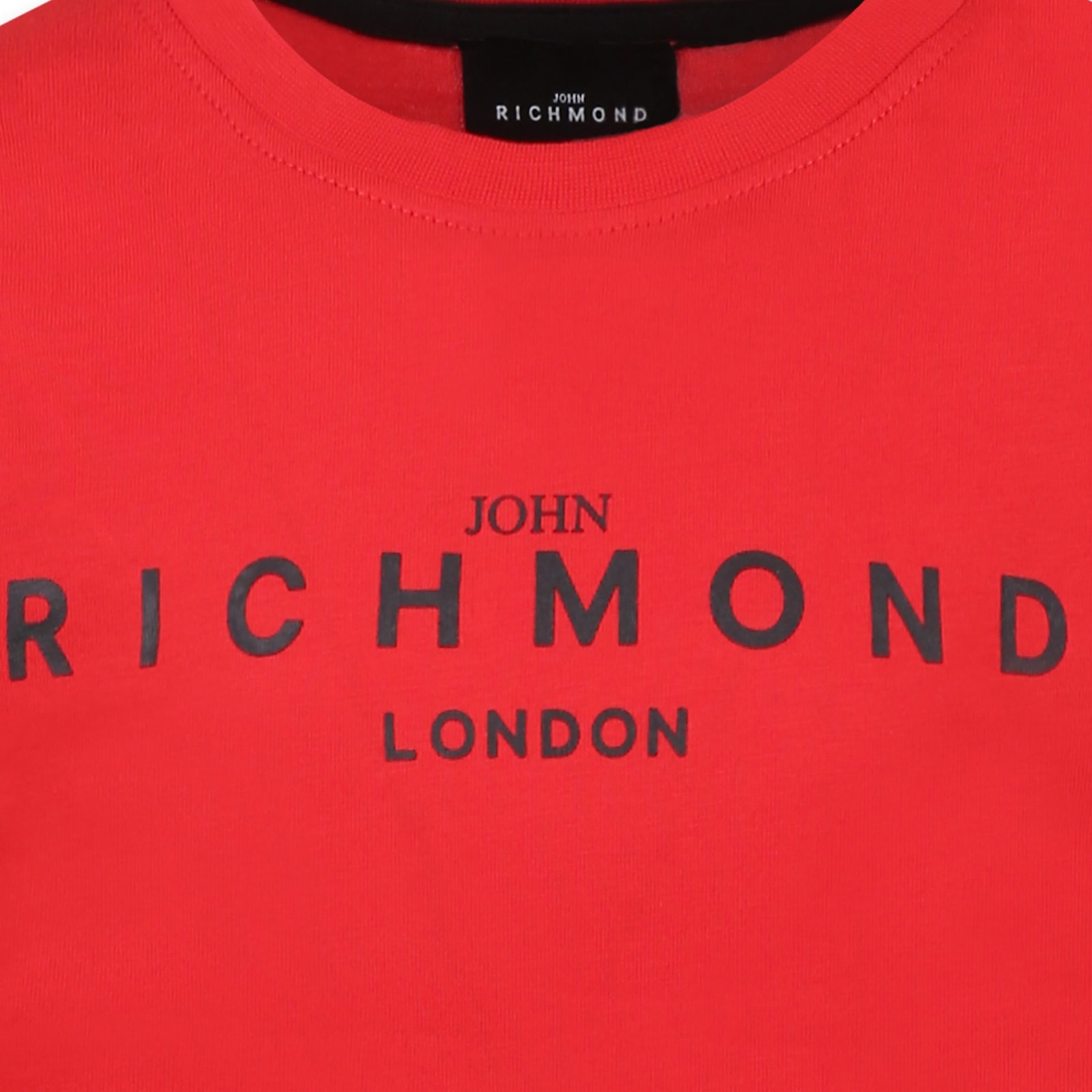 Richmond Red T-shirt For Boy With Logo In Red