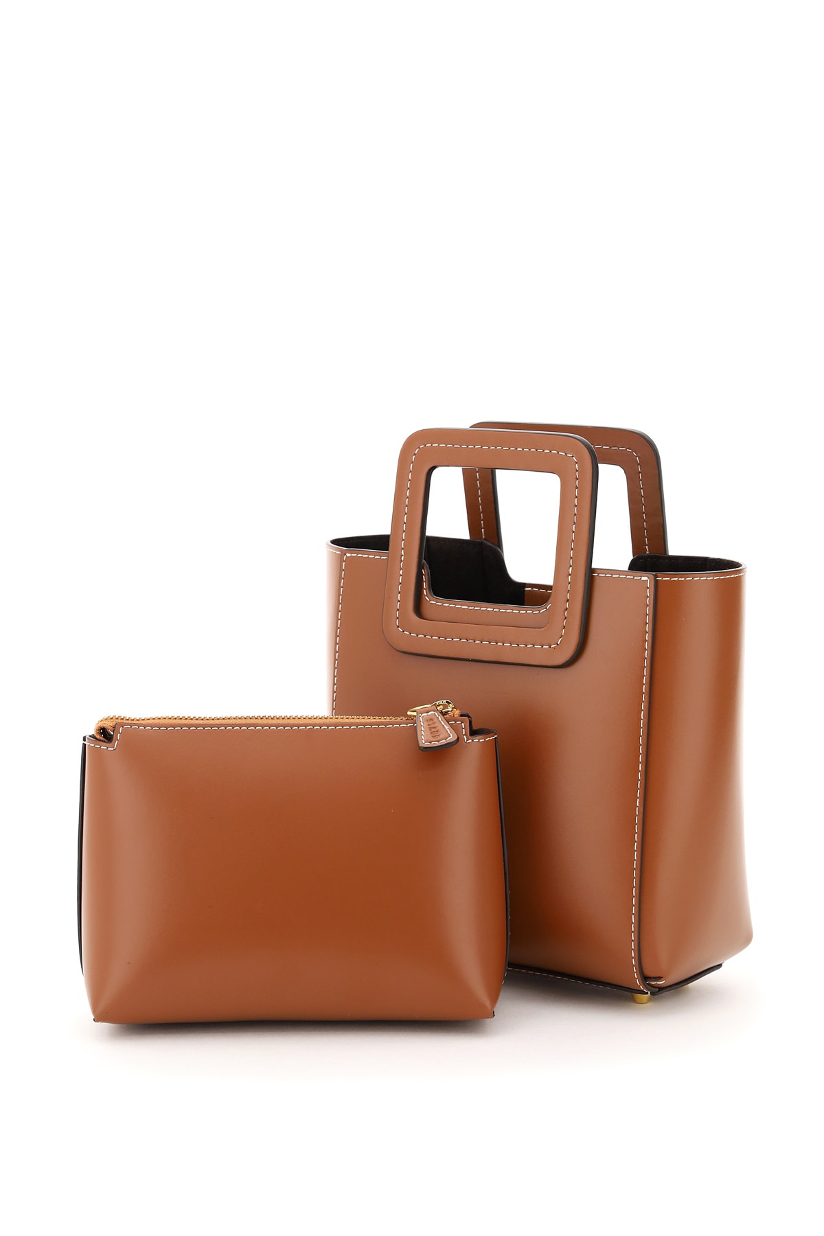 Shop Staud Shirley Mini Tote In Brown