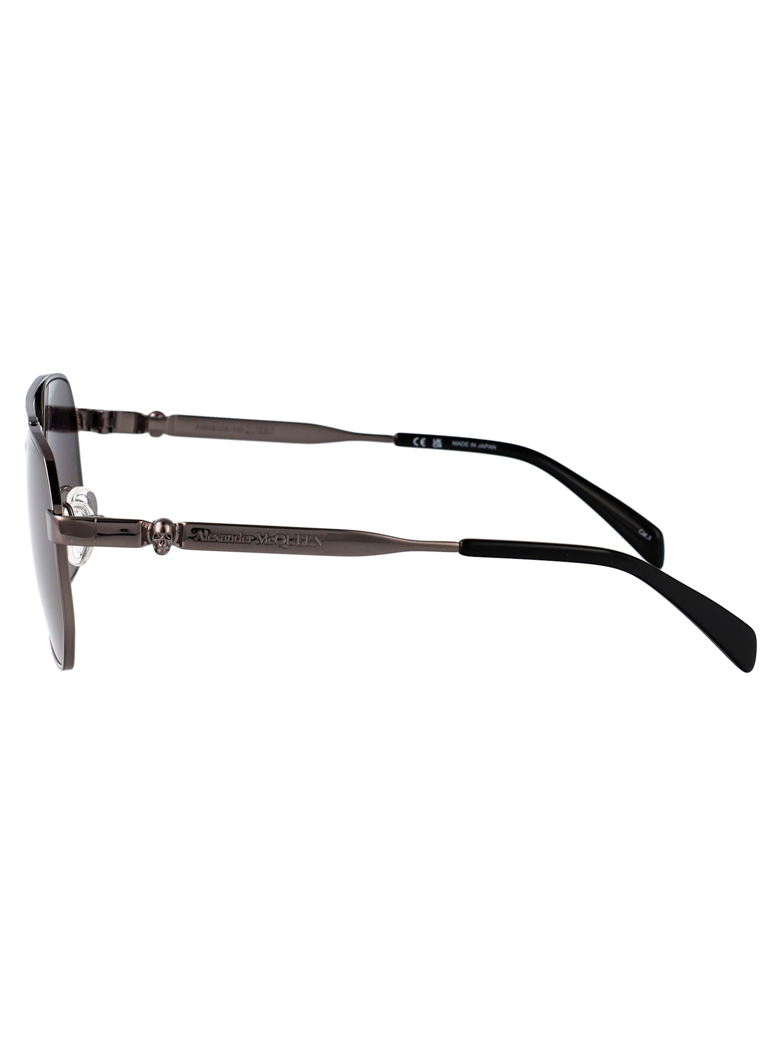 Alexander Mcqueen Am0458s Sunglasses In 001 Ruthenium Ruthenium Grey