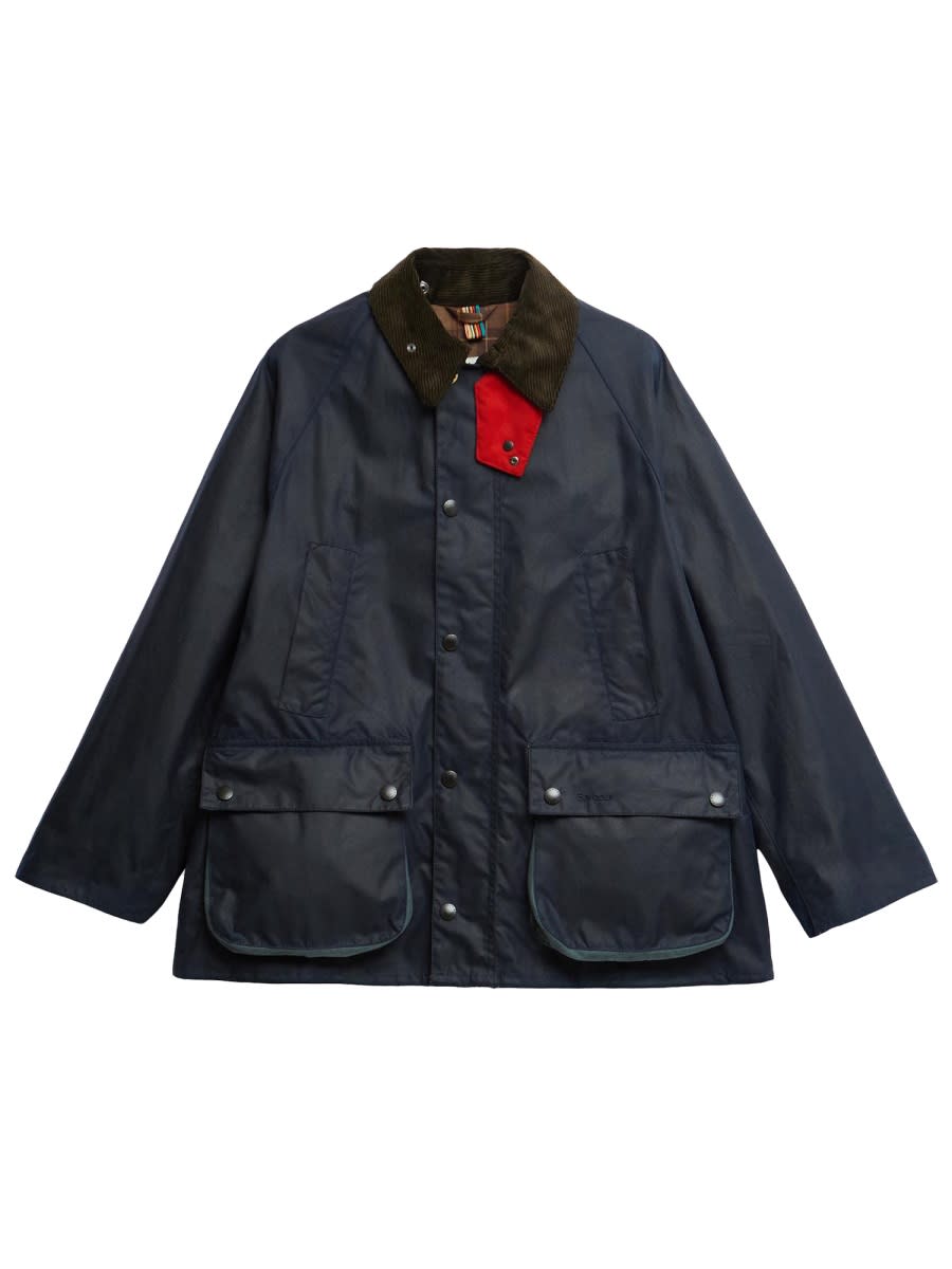 Paul Smith Waxed Cotton Jacket In Blue