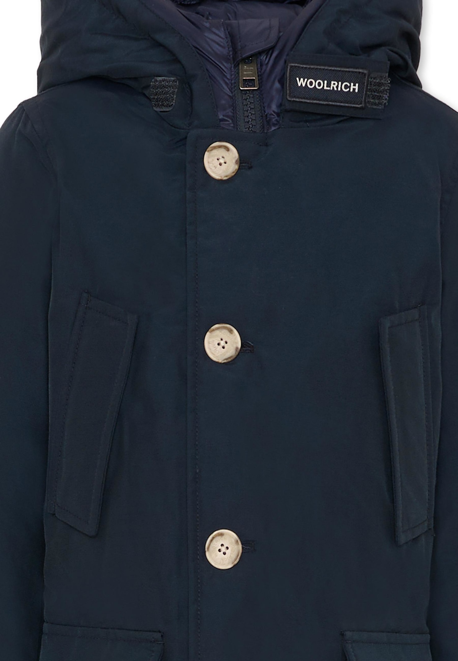 Woolrich Arctic Hooded Padded Coat In Blue