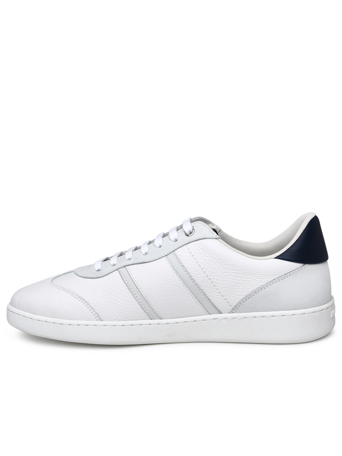 Shop Ferragamo White Leather Sneakers