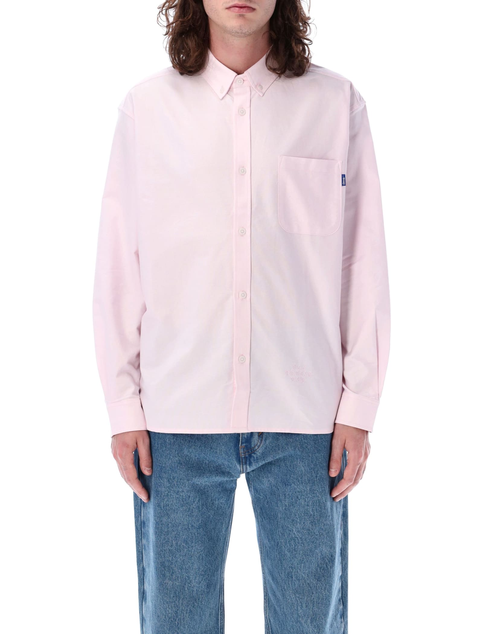 Shop Awake Ny Embroidered Oxford Shirt In Pink