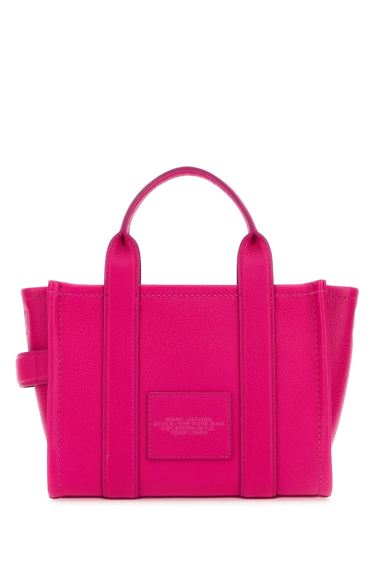 Shop Marc Jacobs Fuchsia Leather Mini The Tote Bag Handbag In Pink