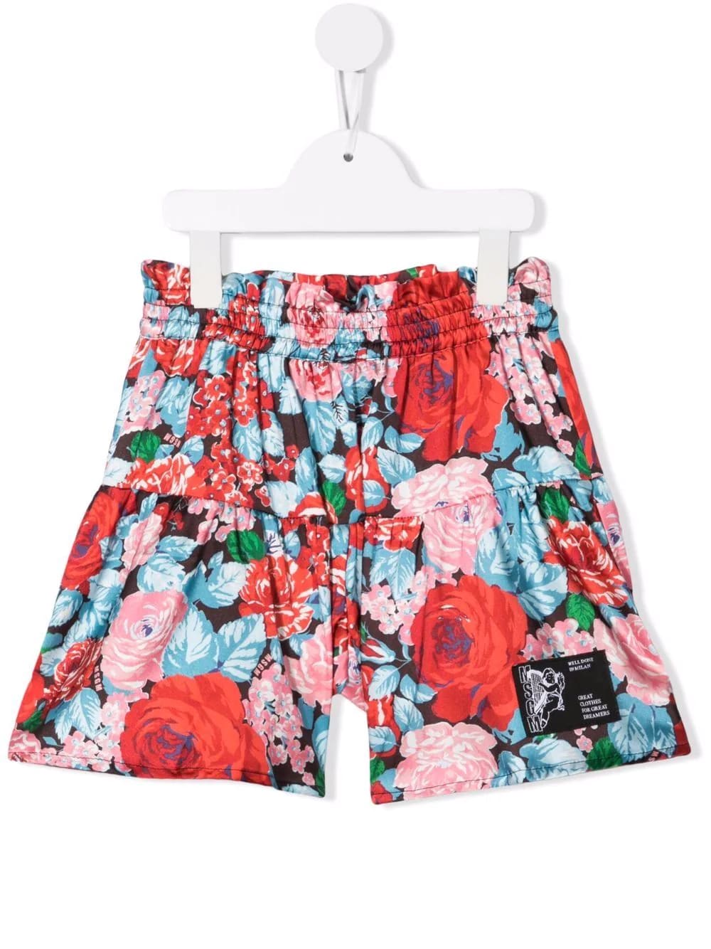MSGM Kids Shorts With Multicolored Floral Print