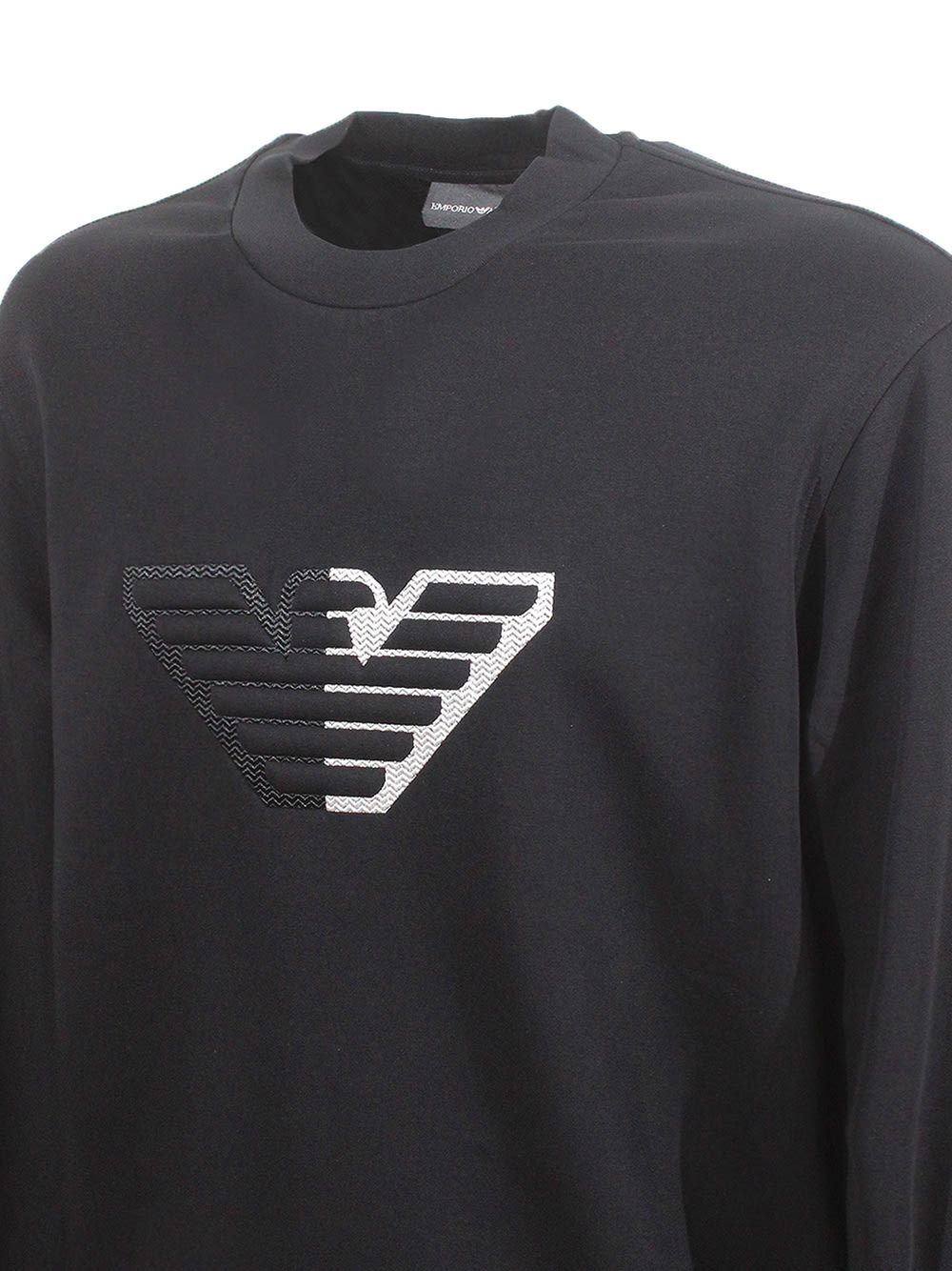 Shop Emporio Armani Crew Neck Sweatshirt In Black