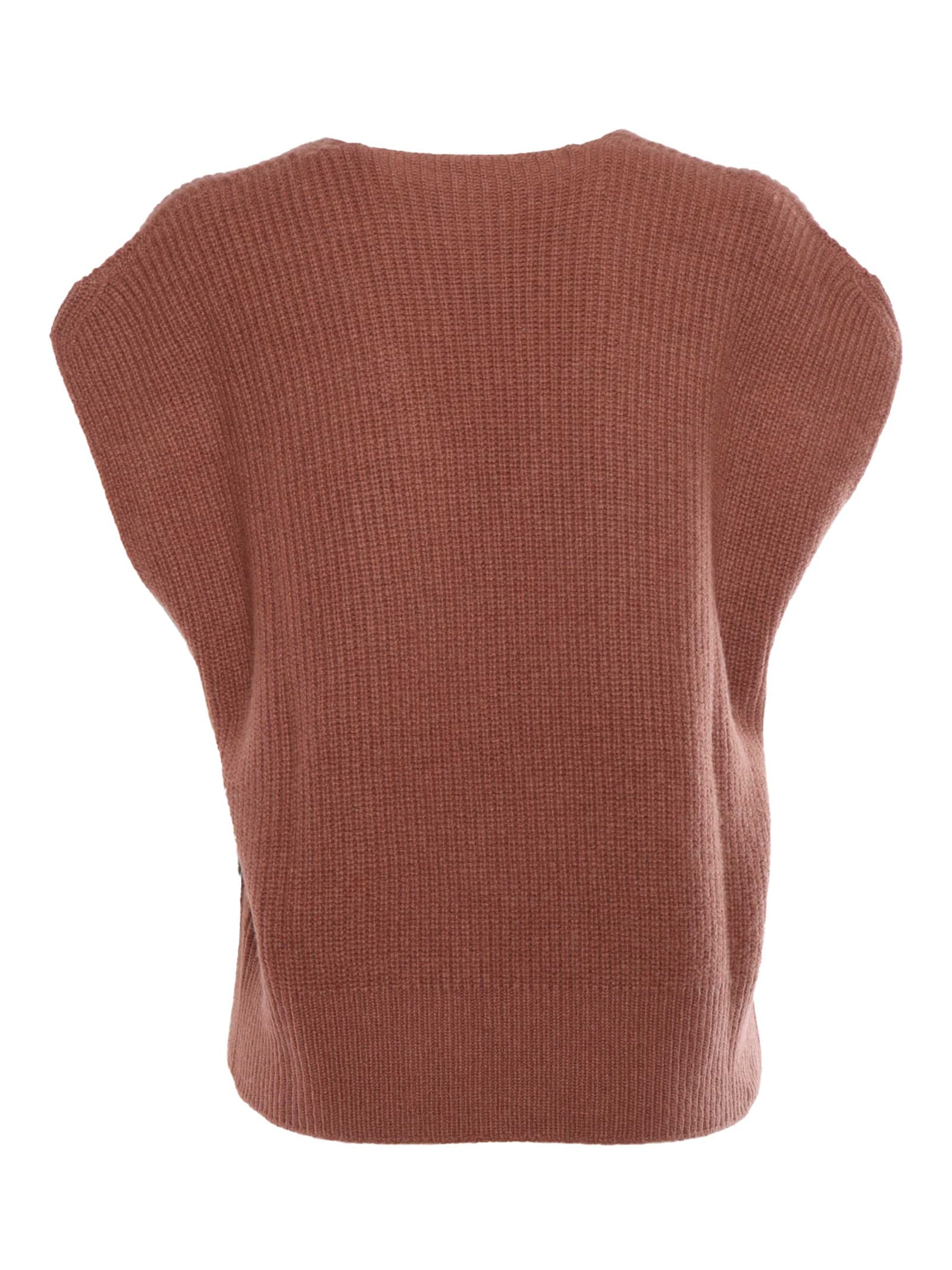 Kangra Cashmere Knitted Vest In Brown