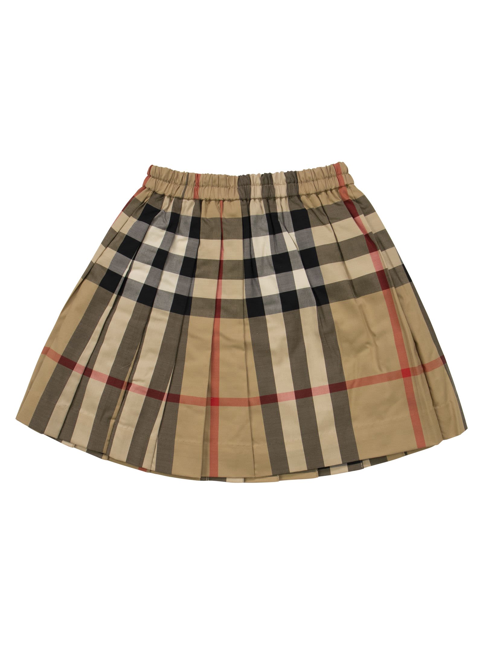 Burberry Hilde - Stretch Cotton Pleated Skirt With Tartan Pattern