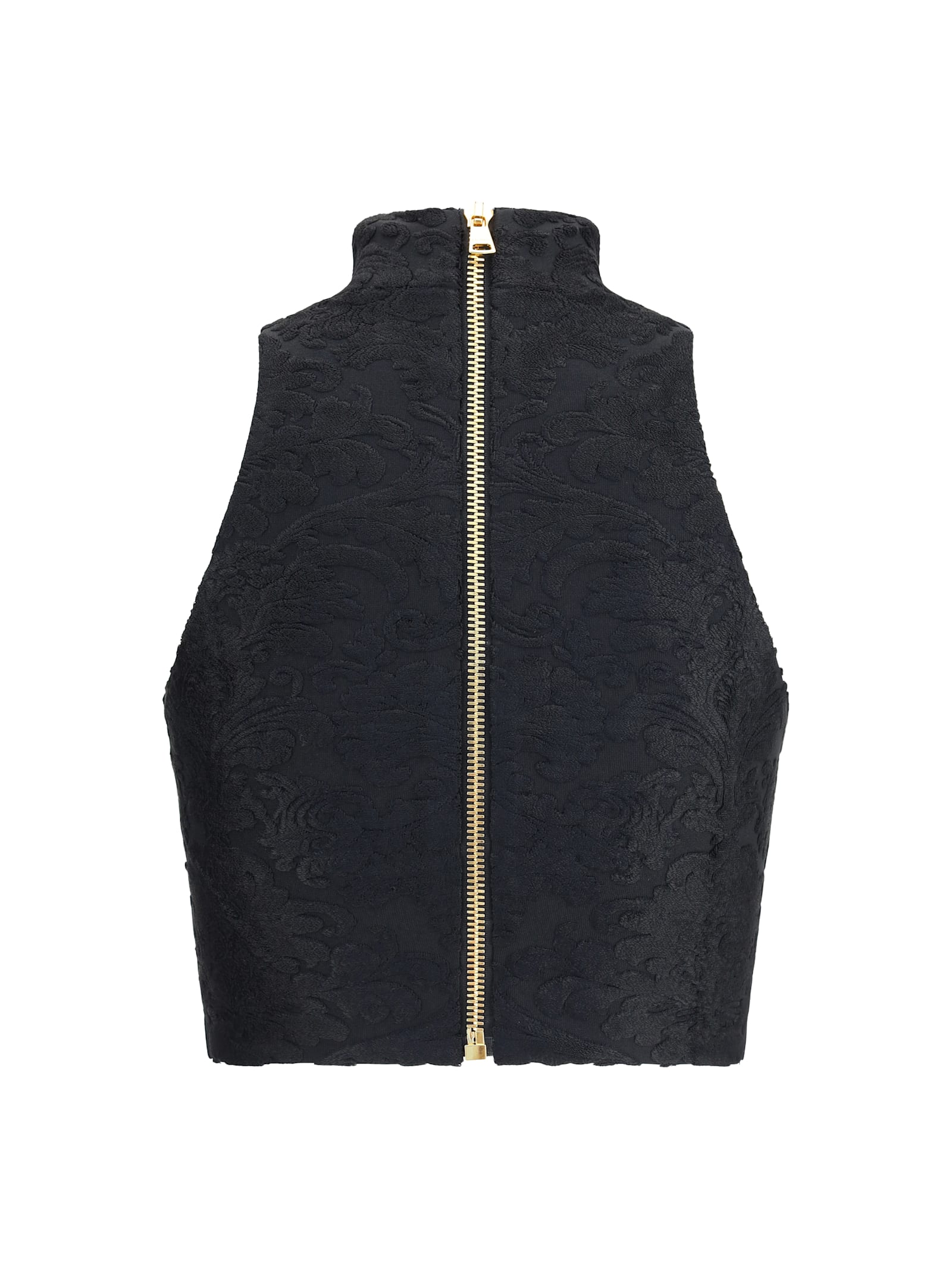Balmain Women Baroque Crop Top In Black