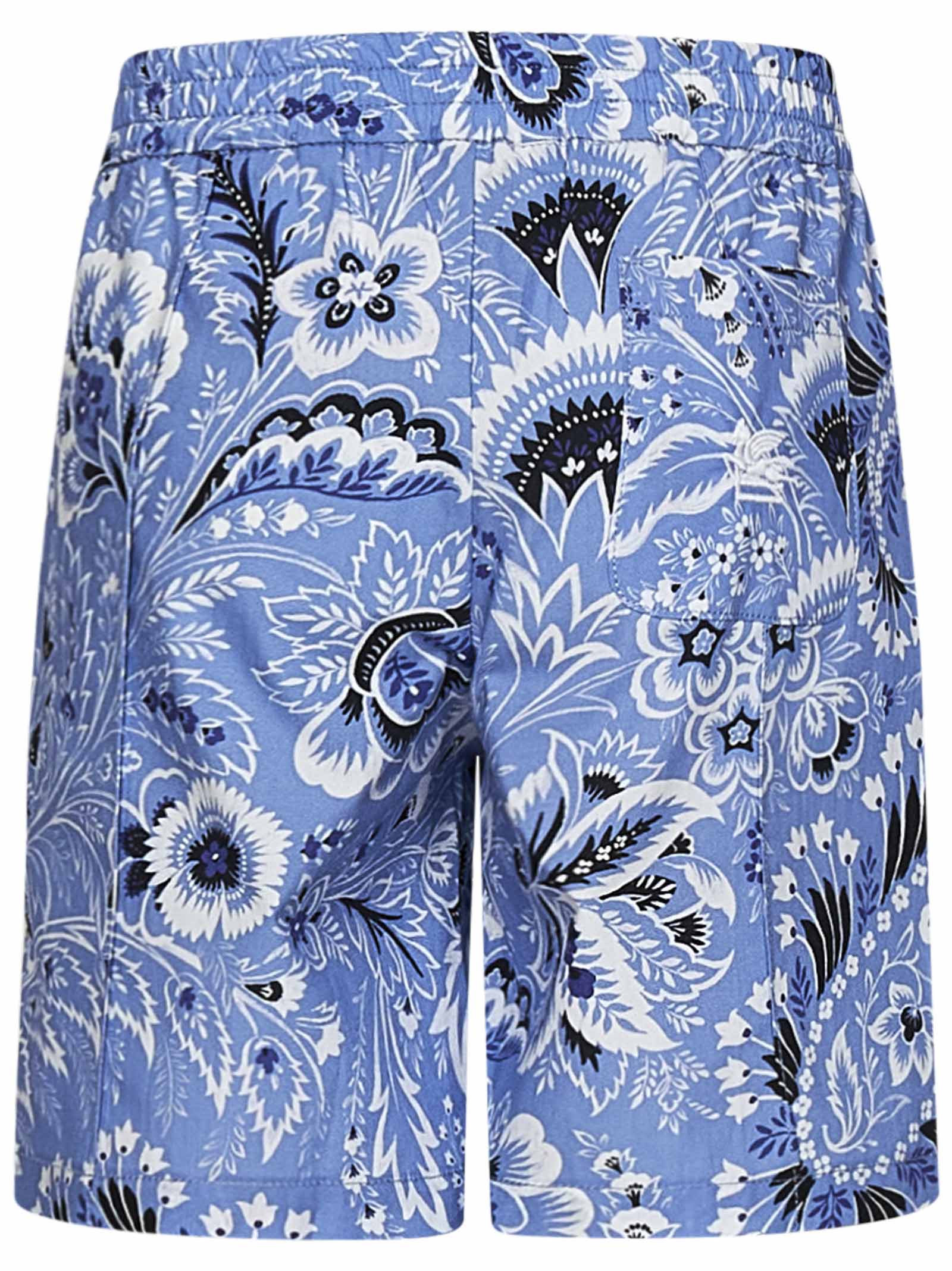 Shop Etro Kids Shorts In Clear Blue