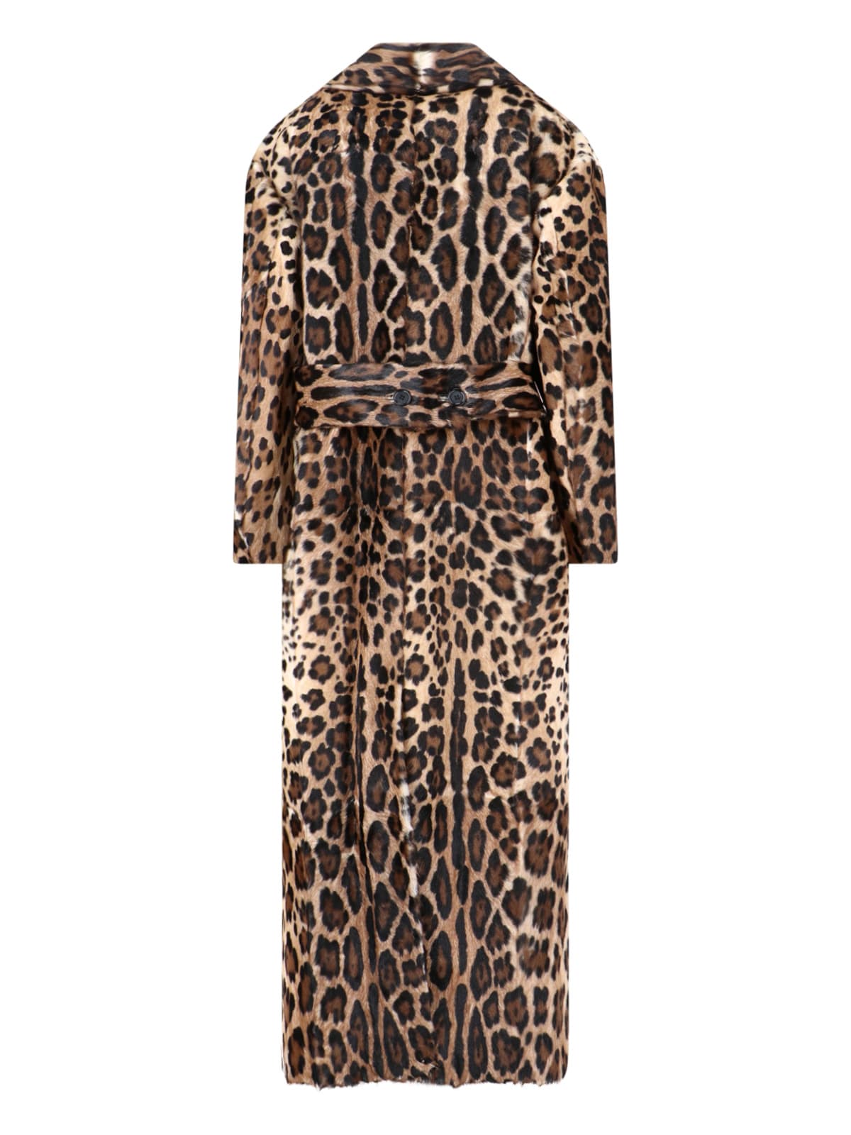 Dolce & Gabbana Double-breasted Goat Leather Coat In Multi