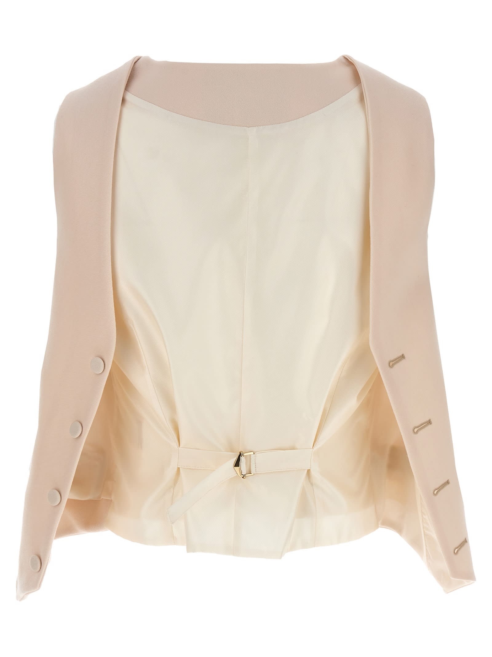 Shop Fendi Cut Out Deconstructed Vest In White