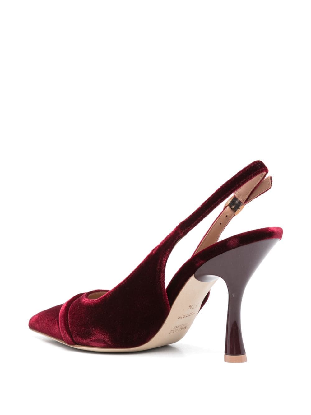 Shop Malone Souliers Sling Tacco 9 Velluto In Rosewood