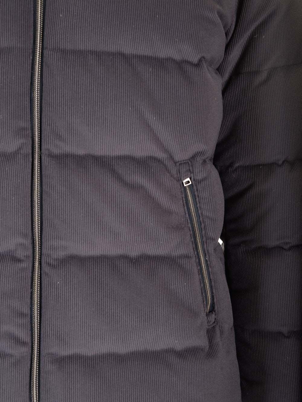 Shop Herno Blue Velvet Down Jacket