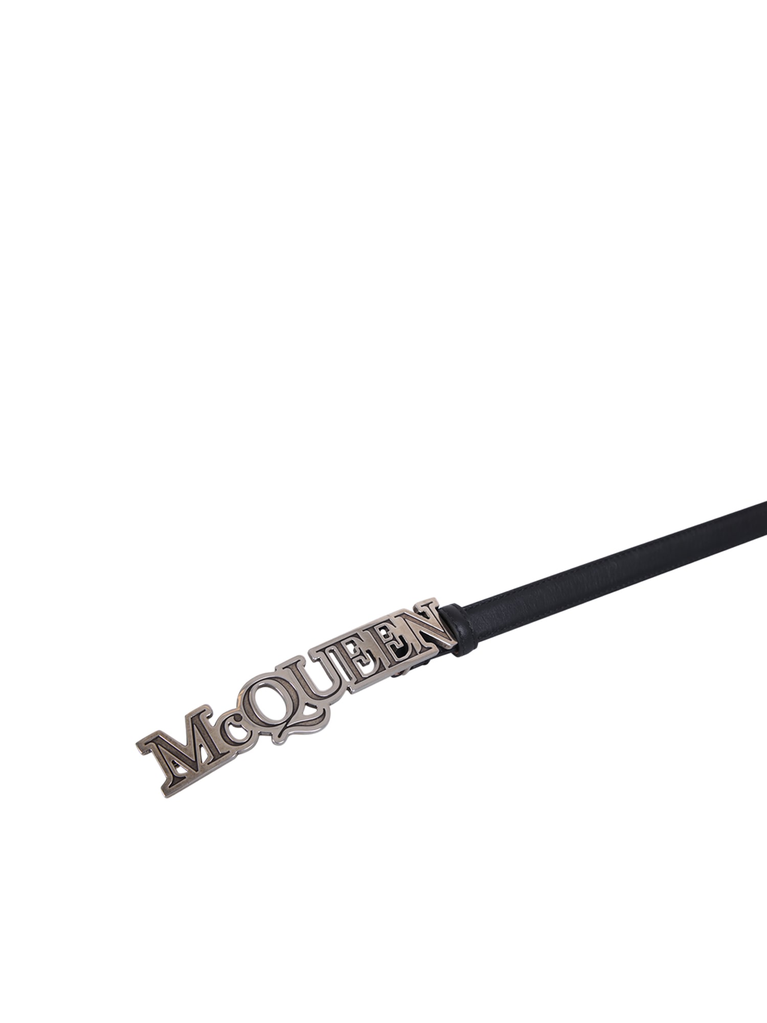 Shop Alexander Mcqueen Black Logo Plaque Belt