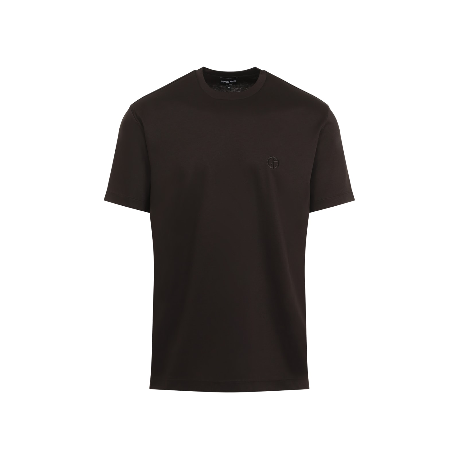 Shop Giorgio Armani Cotton T-shirt In Chocolate