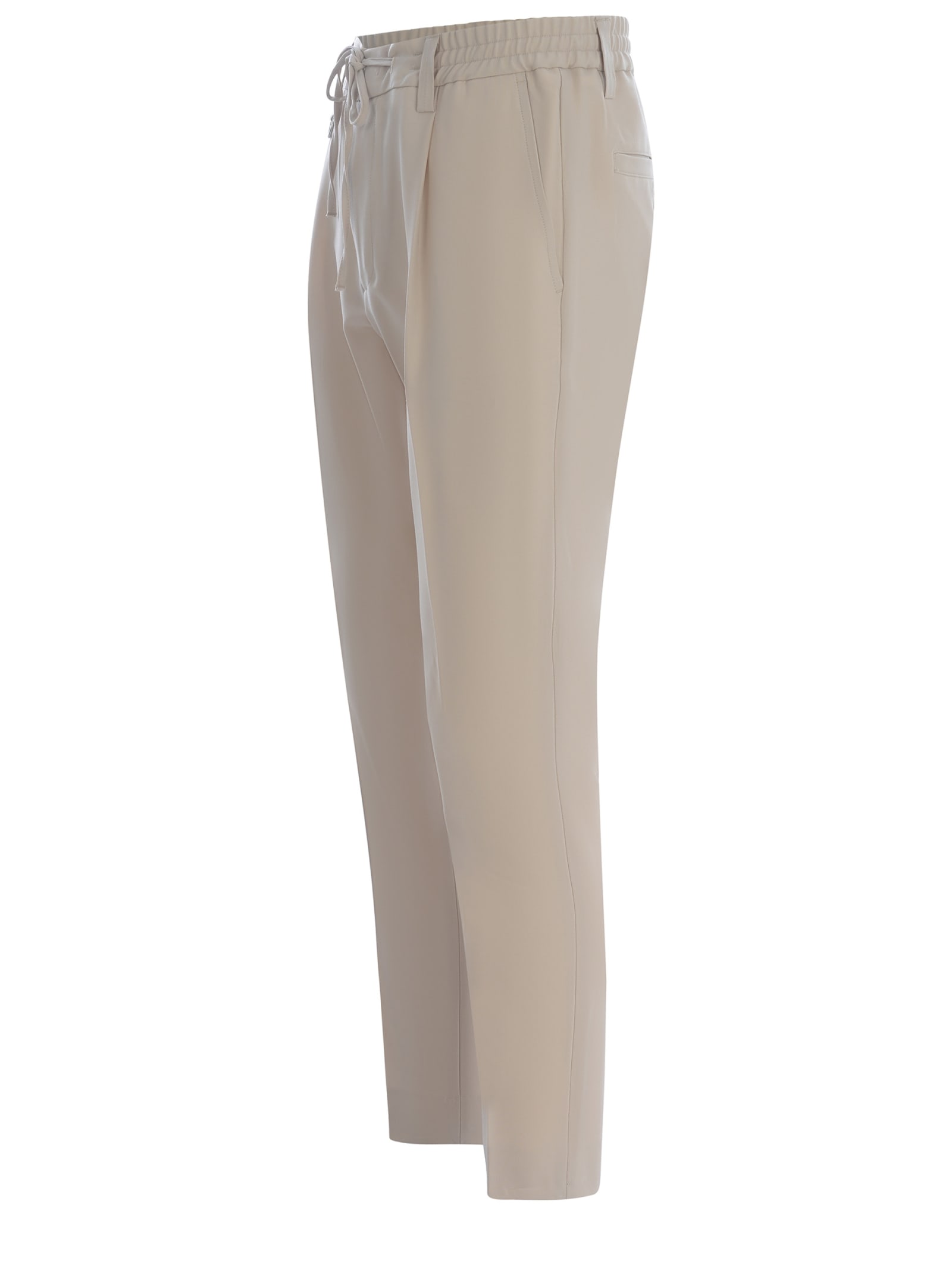 Shop Paolo Pecora Trousers  Made Of Fresh Wool In Beige