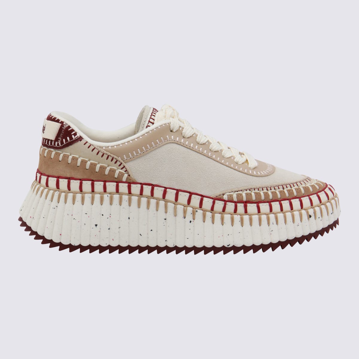 Chloé Beige And Red Nama Sneakers In Multi