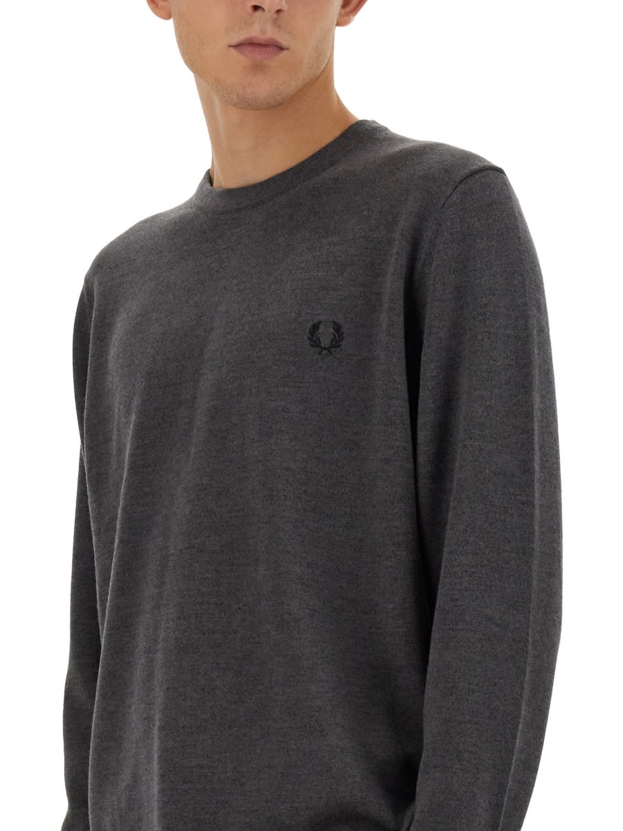 Shop Fred Perry Jersey With Logo In Grey