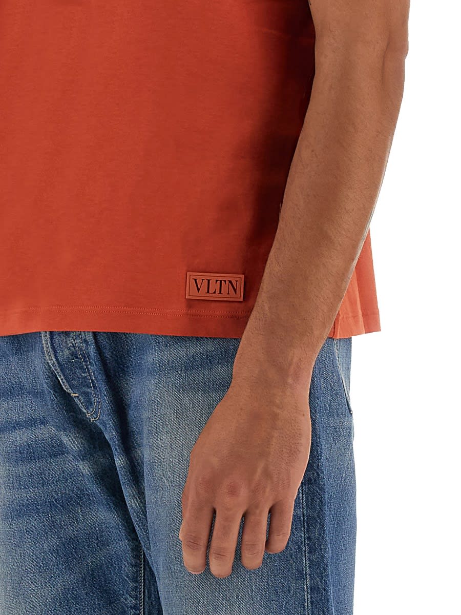 Valentino Relaxed-fit Orange Cotton T-shirt In Orange
