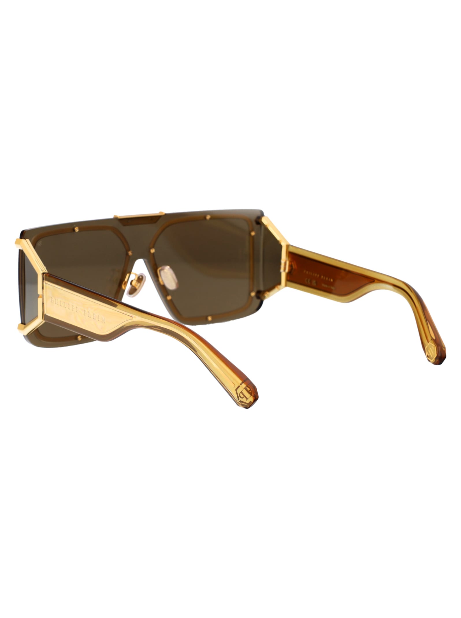 Shop Philipp Plein Spp096m Sunglasses In 400g Gold