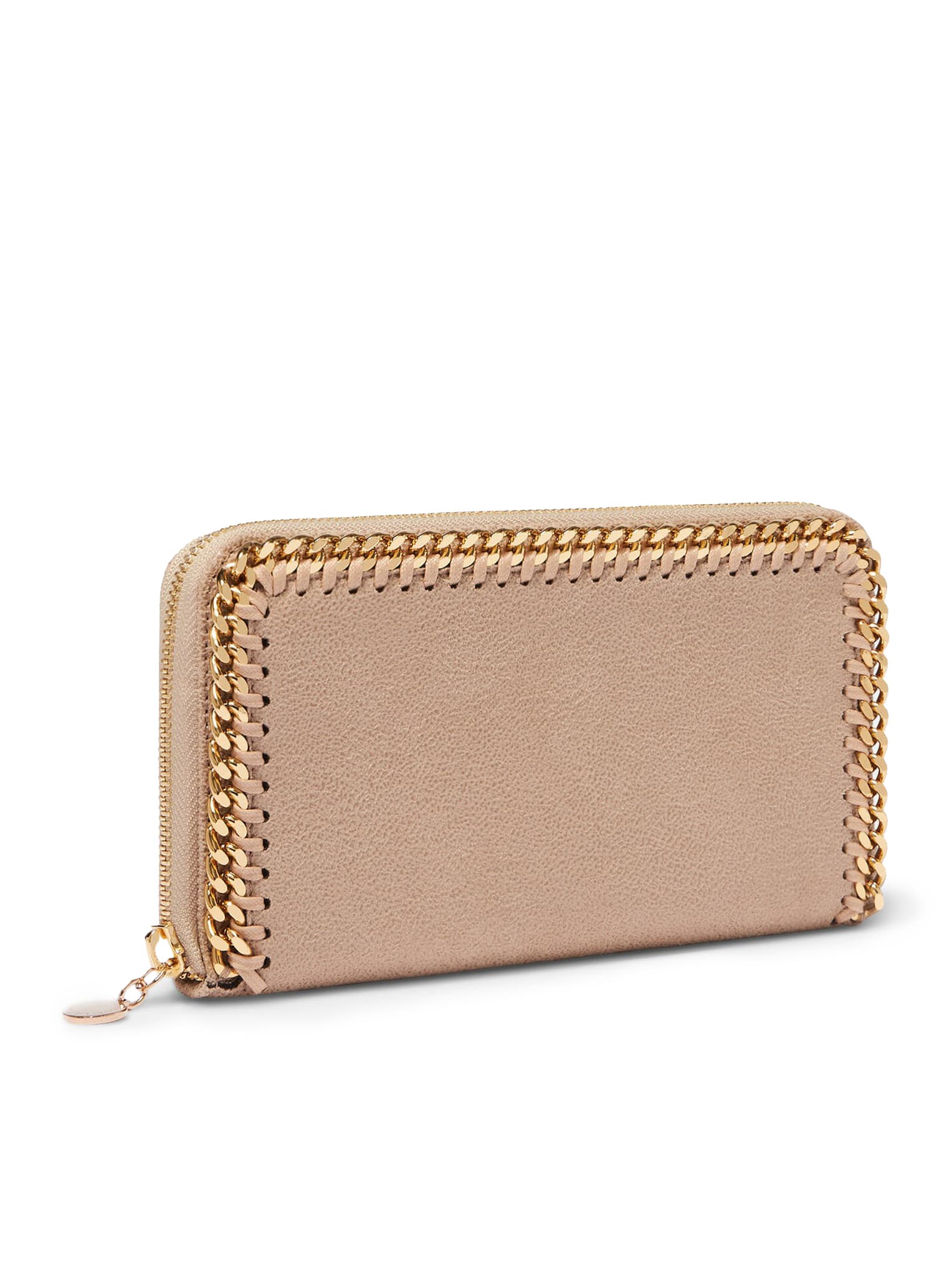 Shop Stella Mccartney Falabella Zipped Continental Wallet In Butter Cream