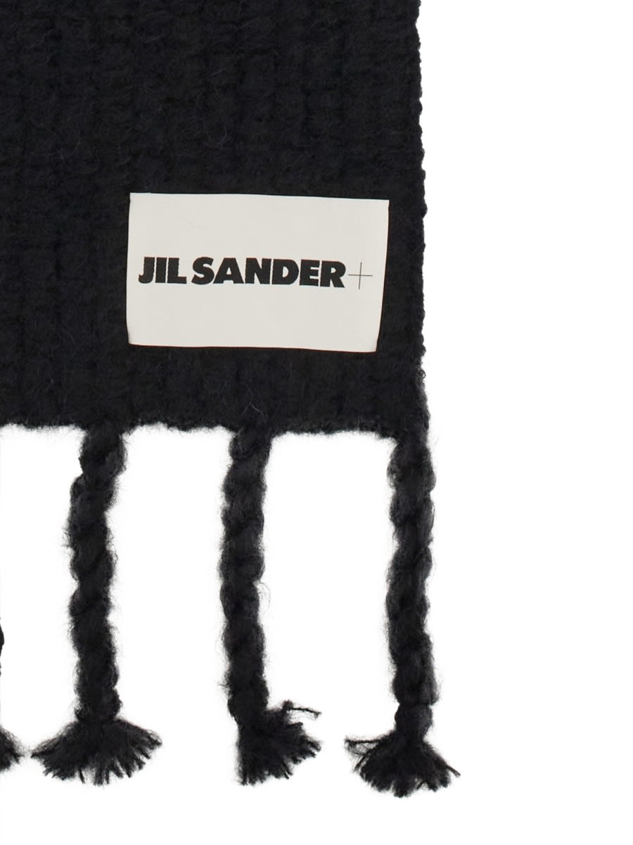 Shop Jil Sander Wool Scarf In Black