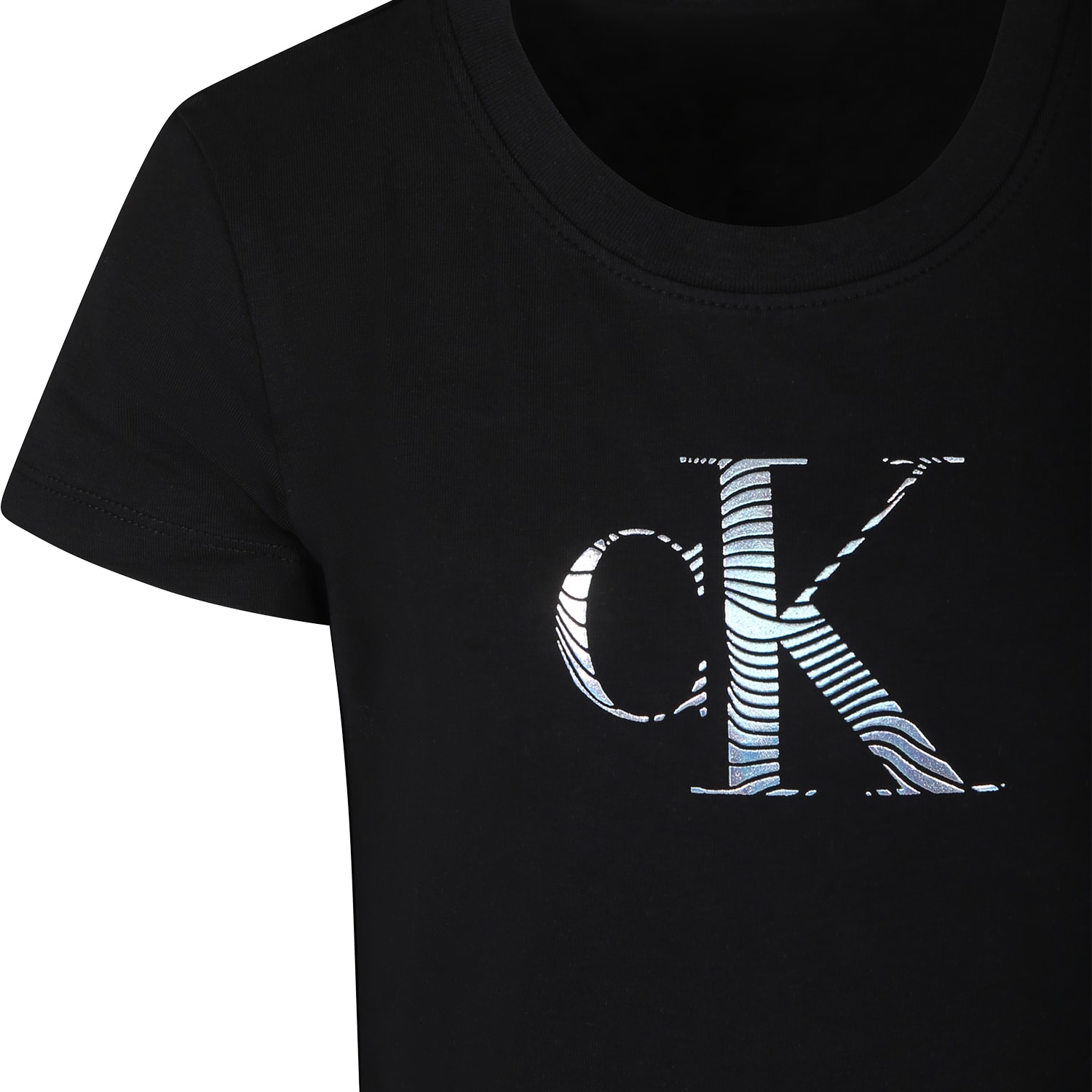 Shop Calvin Klein Black T-shirt For Girl With Logo