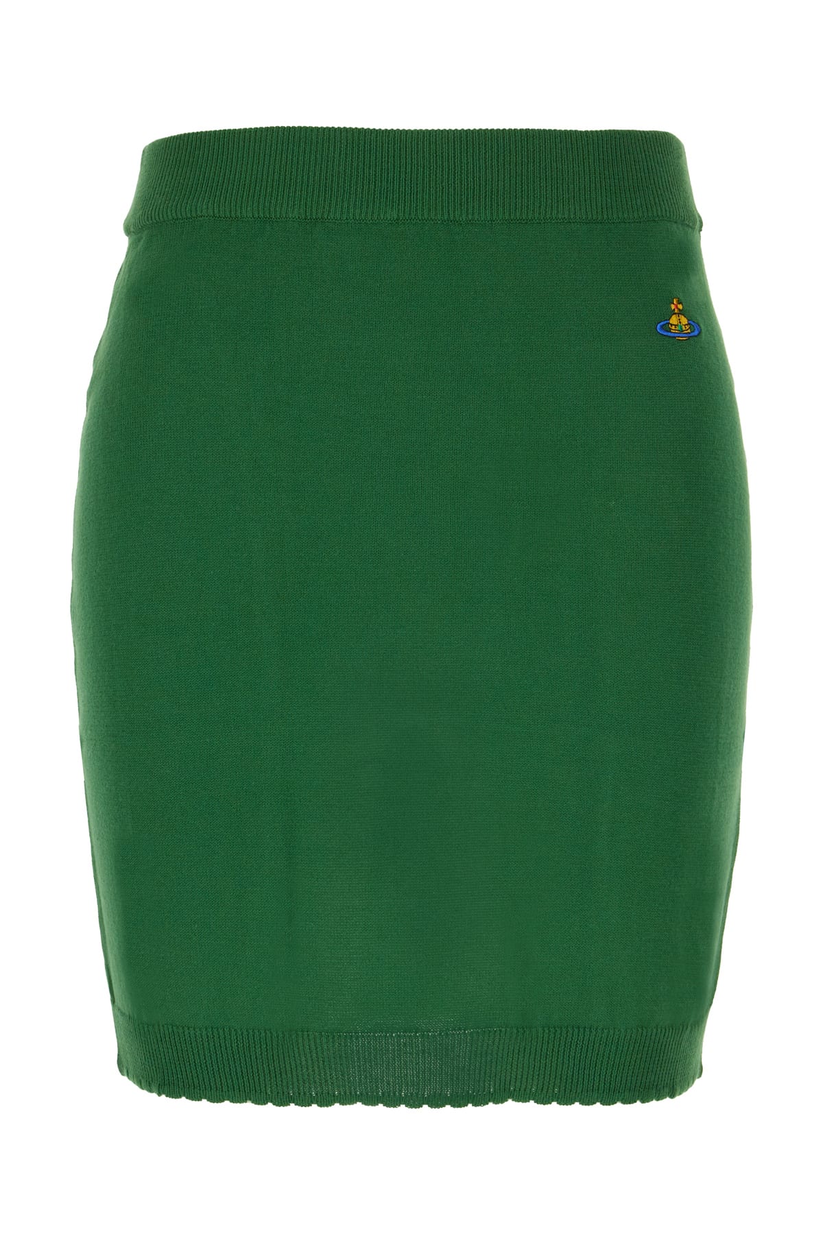 Green Cotton Mini Skirt